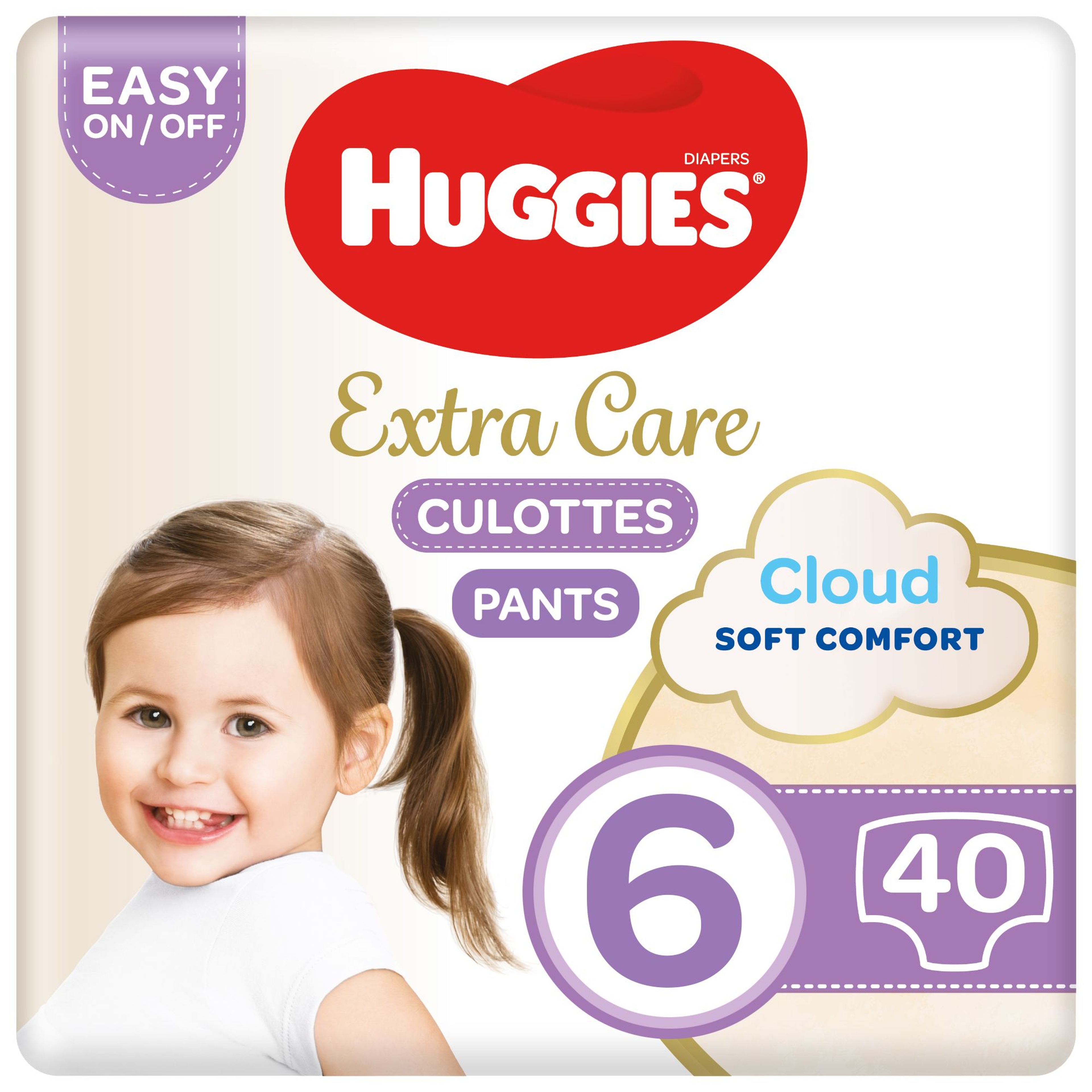 Huggies Extra Care Culottes, Size 6, Jumbo Pack, 40 Pants