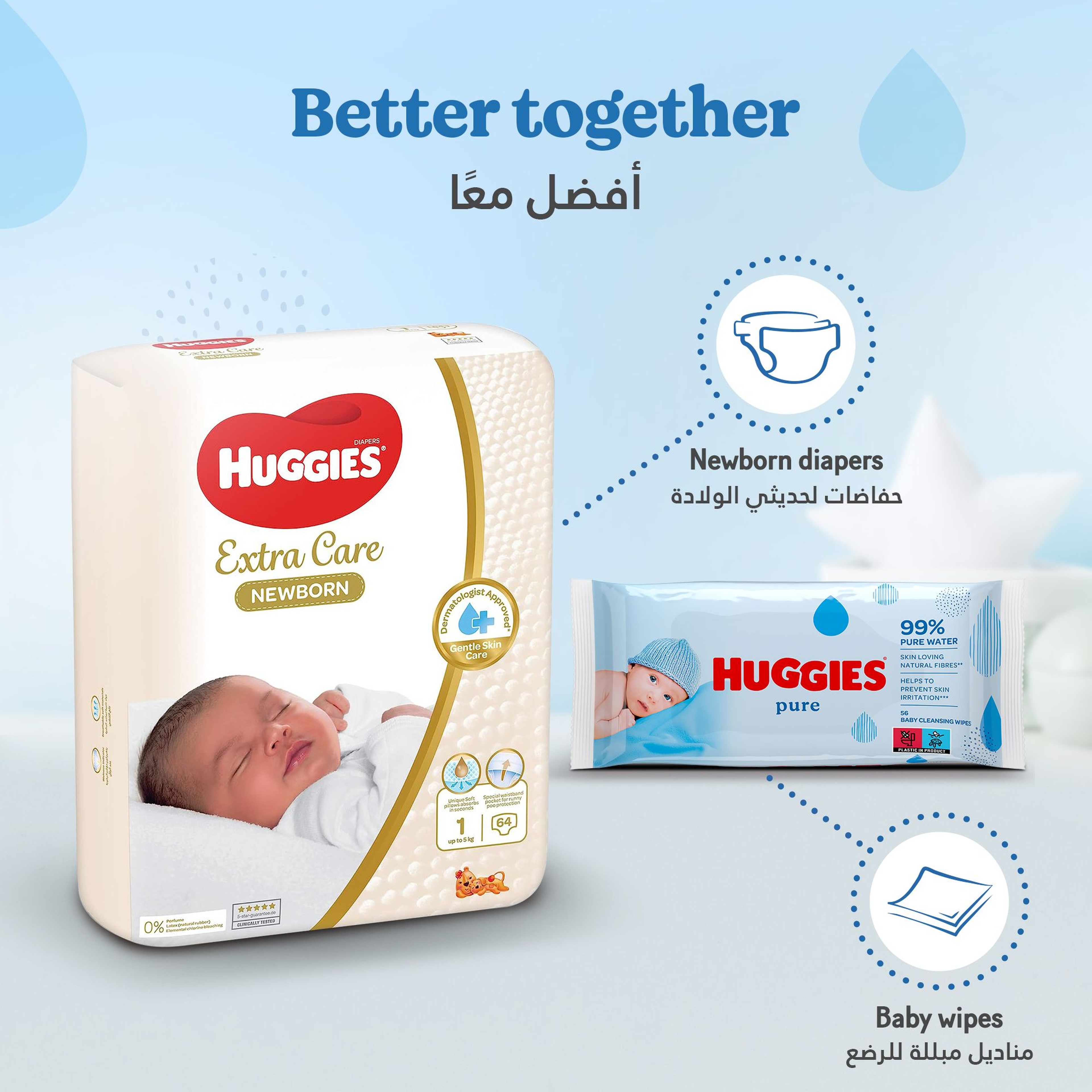 Huggies Natural Care Baby Aloe - 56 Wipes