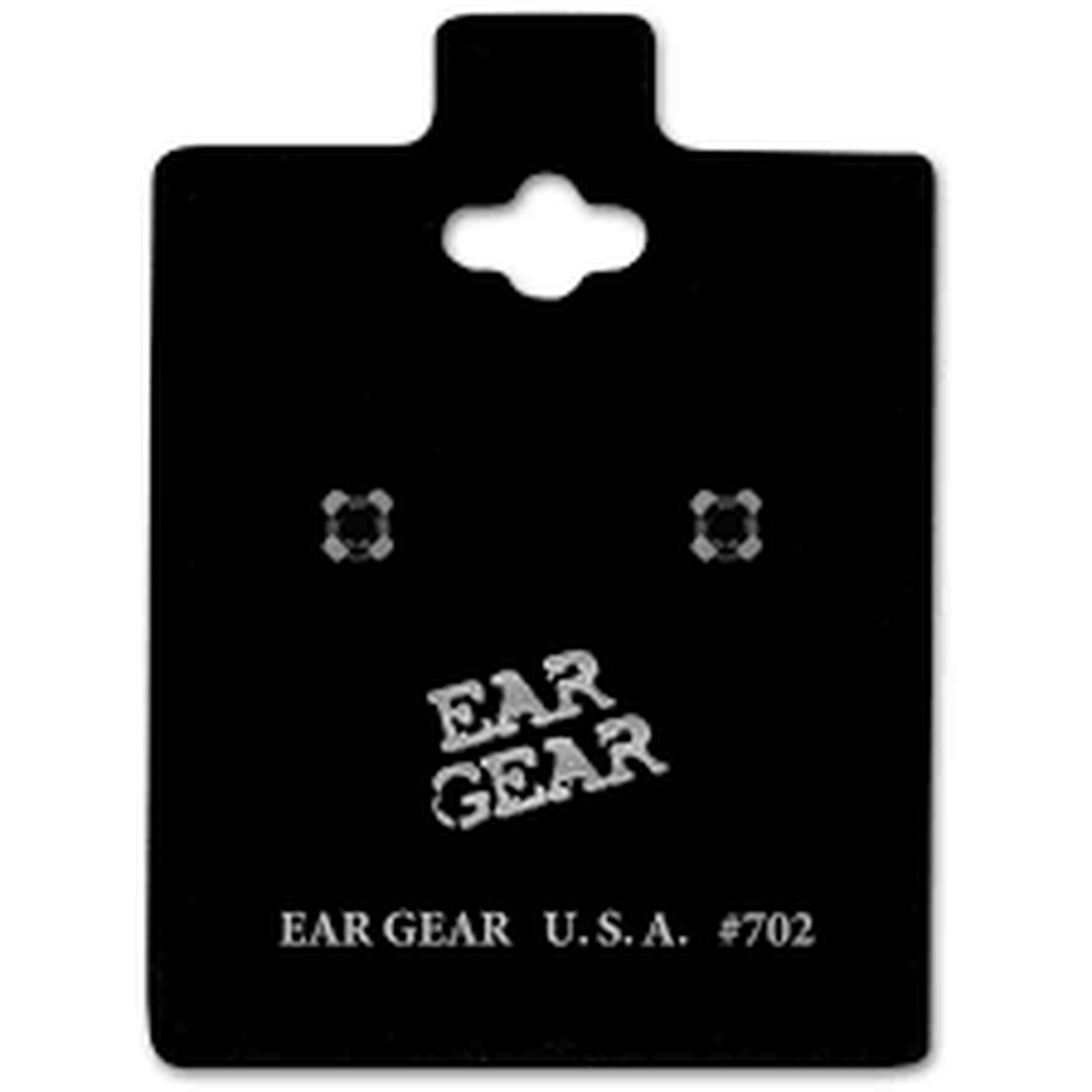 Ear Gear Silver Black Zirconia Stone Black