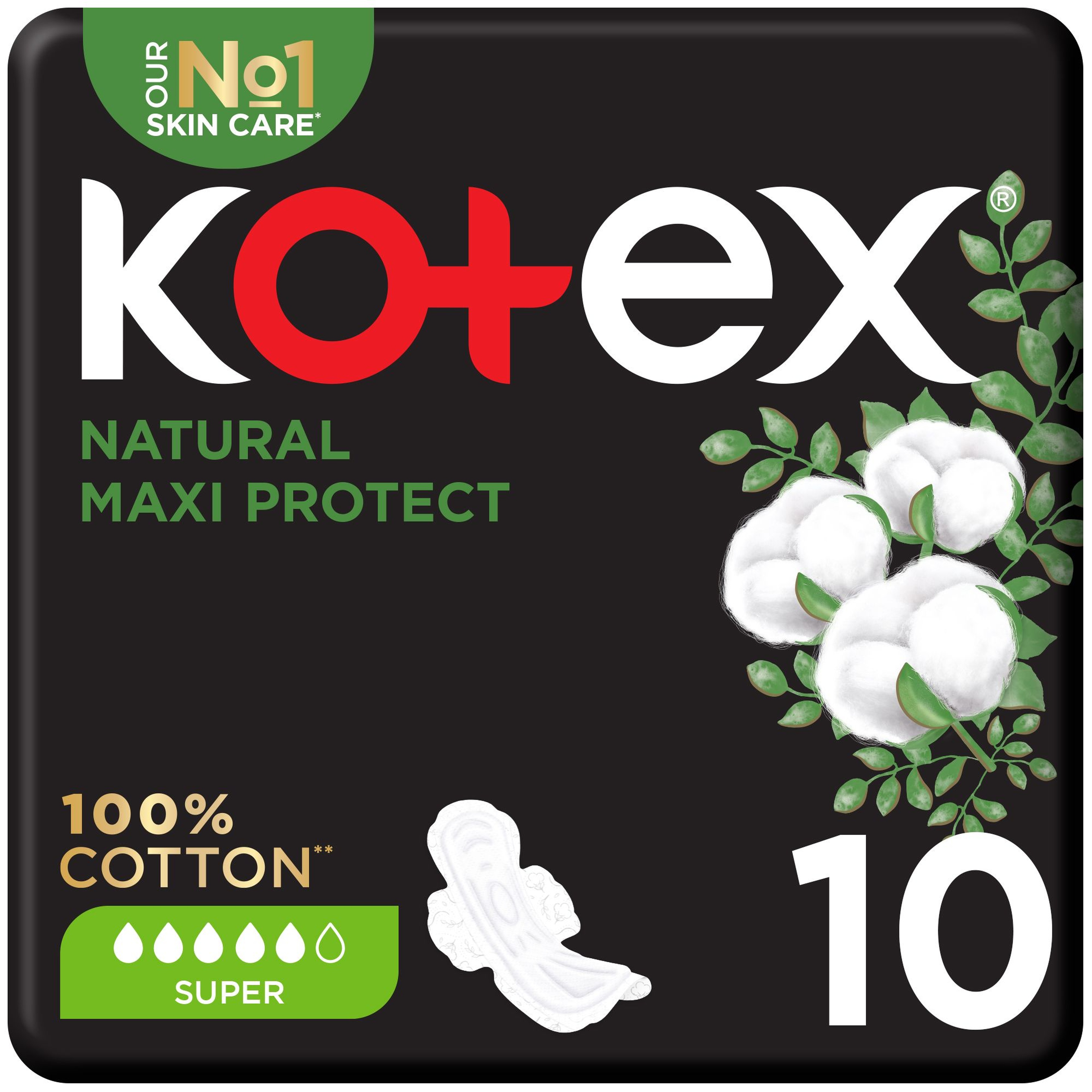 Kotex Maxi Large Sanitary Pads With Wings 10 Pcs