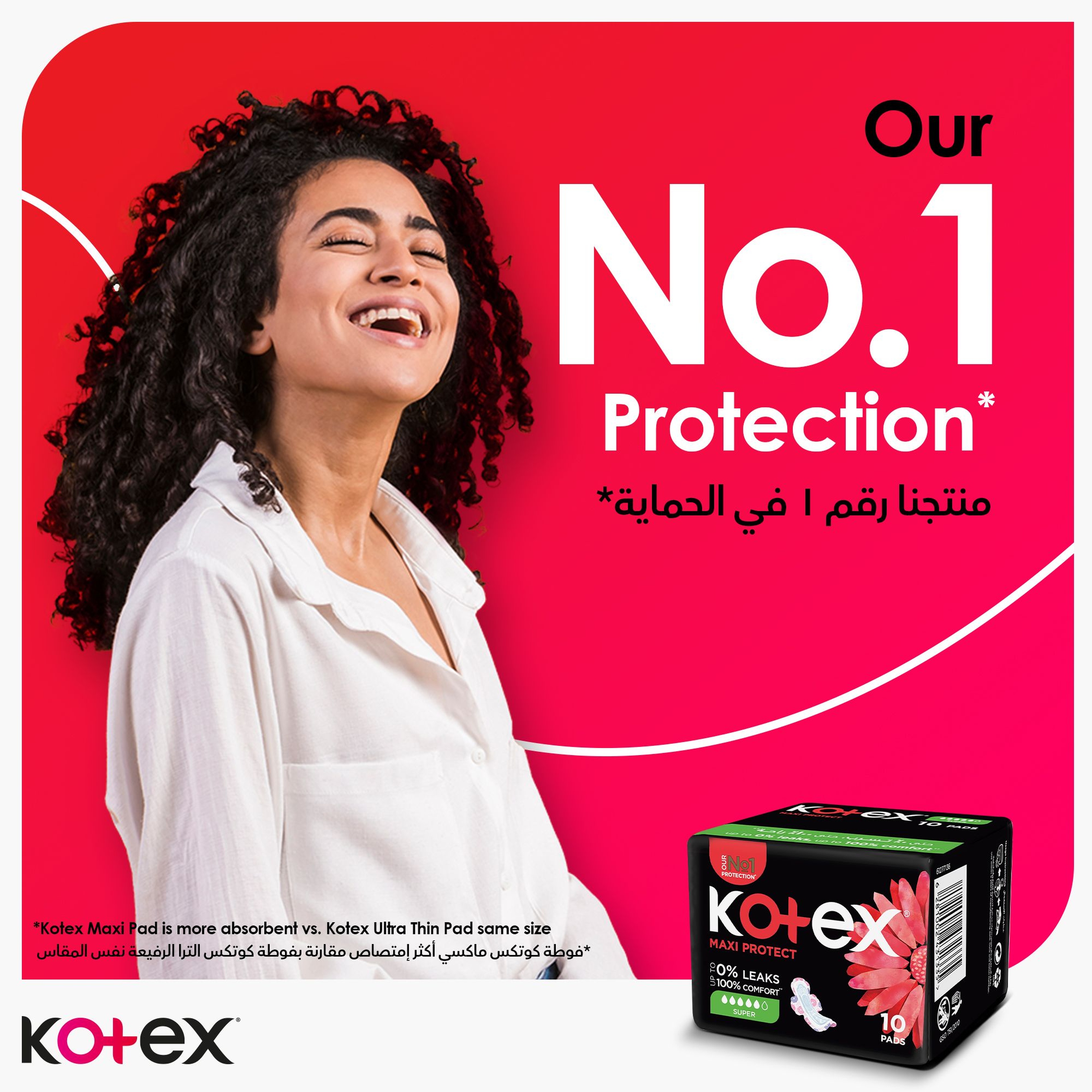 Kotex Large Sanitary Pads With Wings 10 Pads