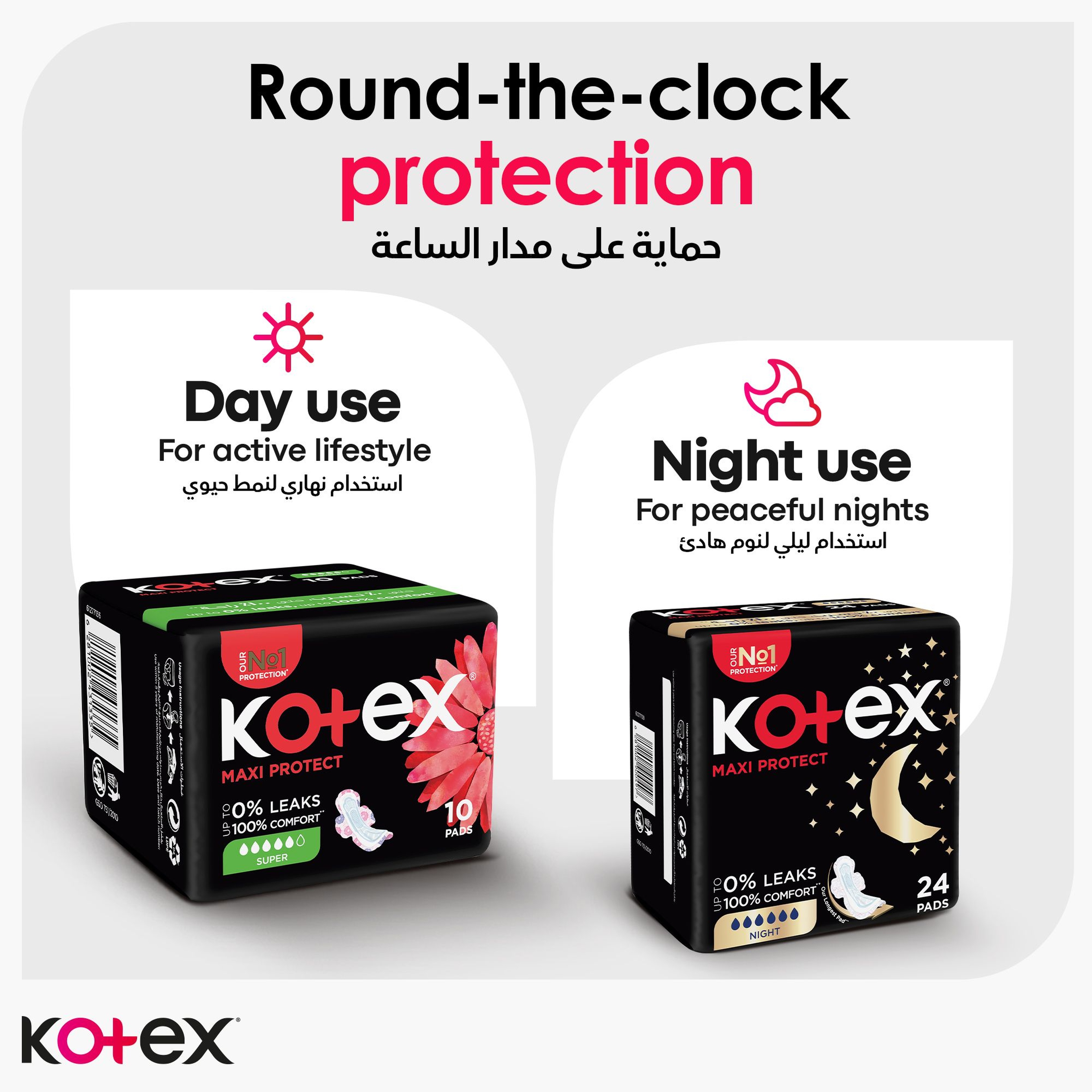 Kotex Large Sanitary Pads With Wings 10 Pads