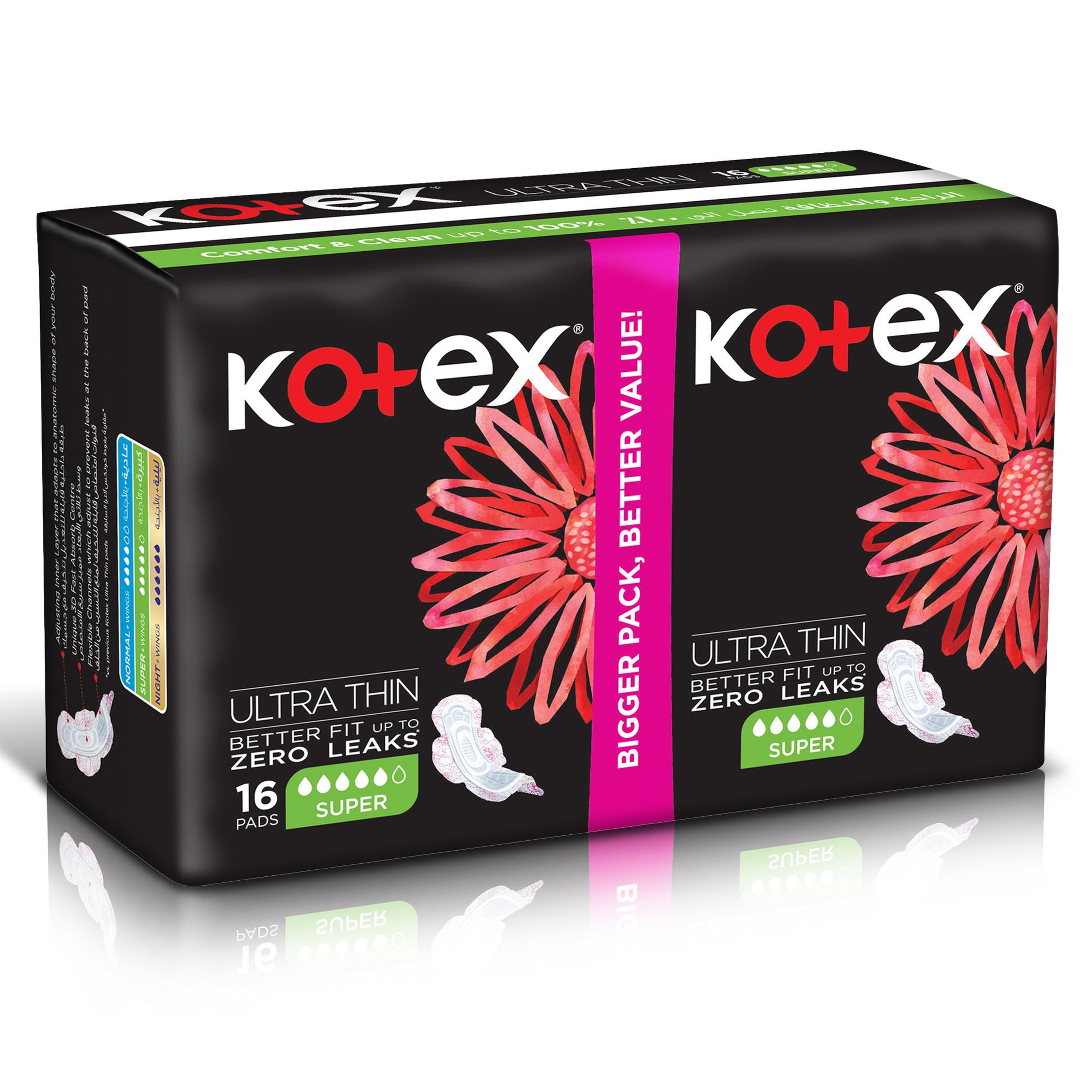 Kotex Ultra Thin Super Sanitary Pads With Wings 16 Pcs