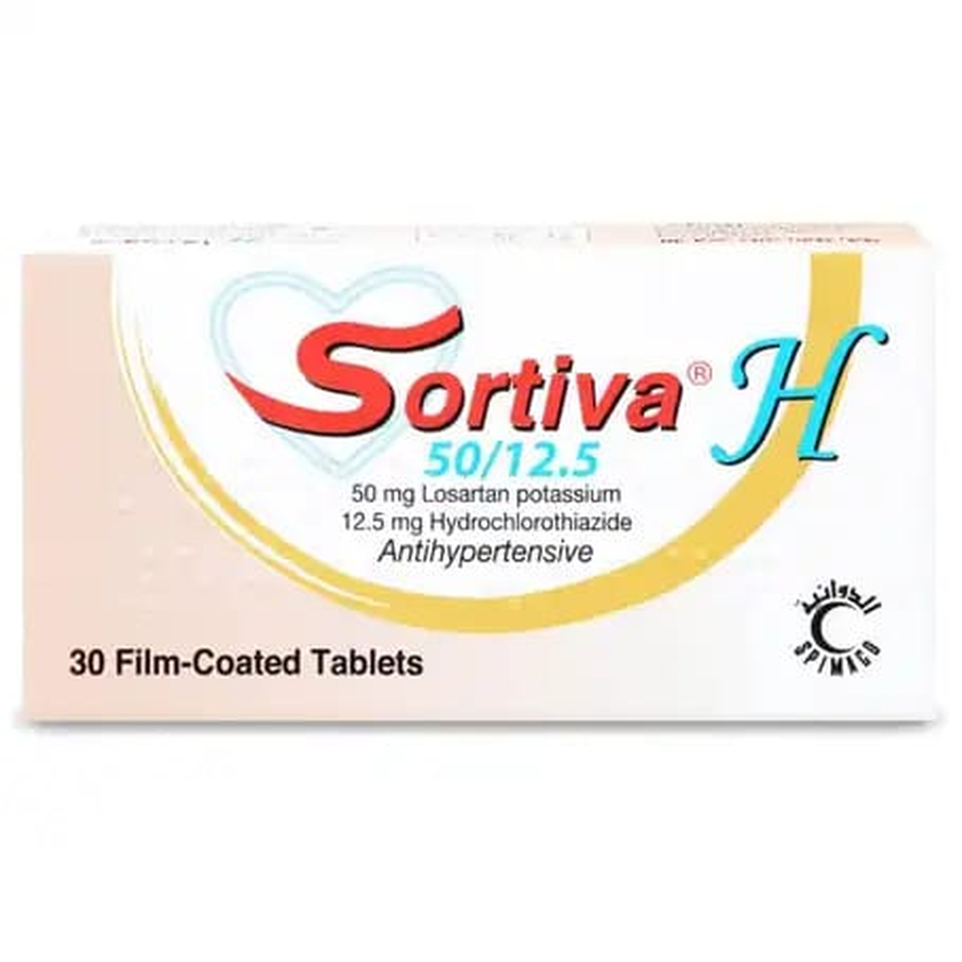 Sortiva H 50/12.5, For High Blood Pressure - 30 Tablets