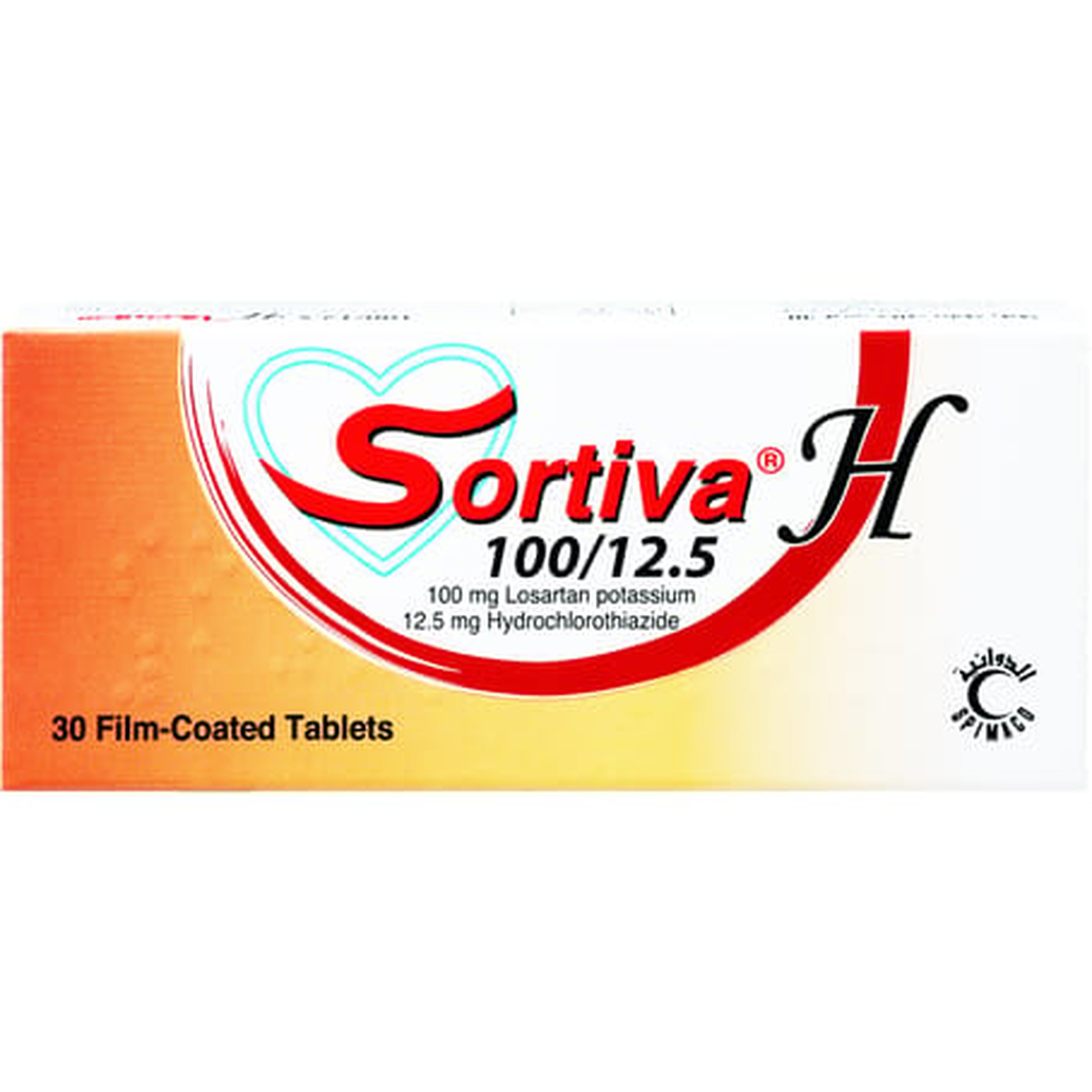 Sortiva H 100/12.5, For High Blood Pressure - 30 Tablets