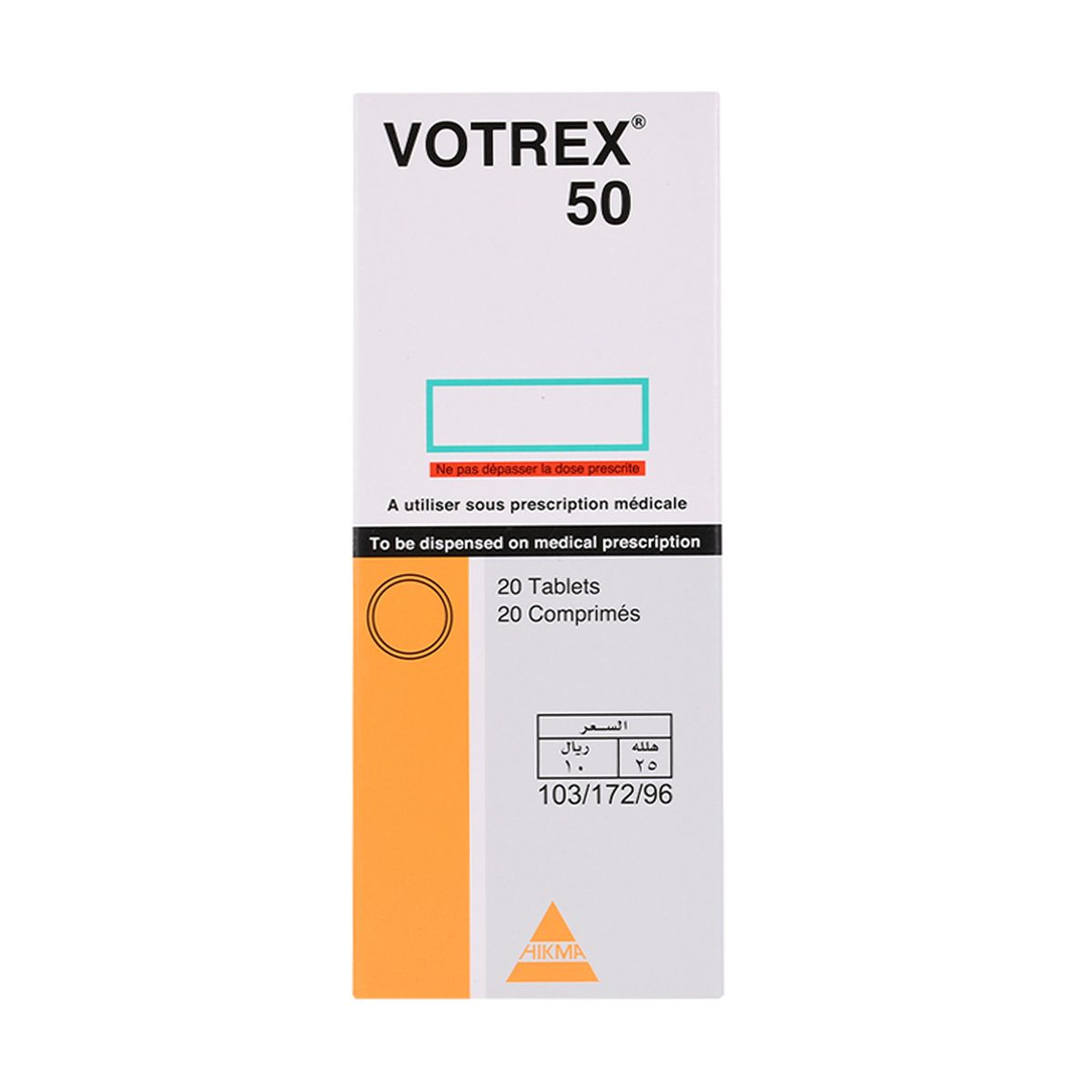 Votrex 50Mg -20 Tablets