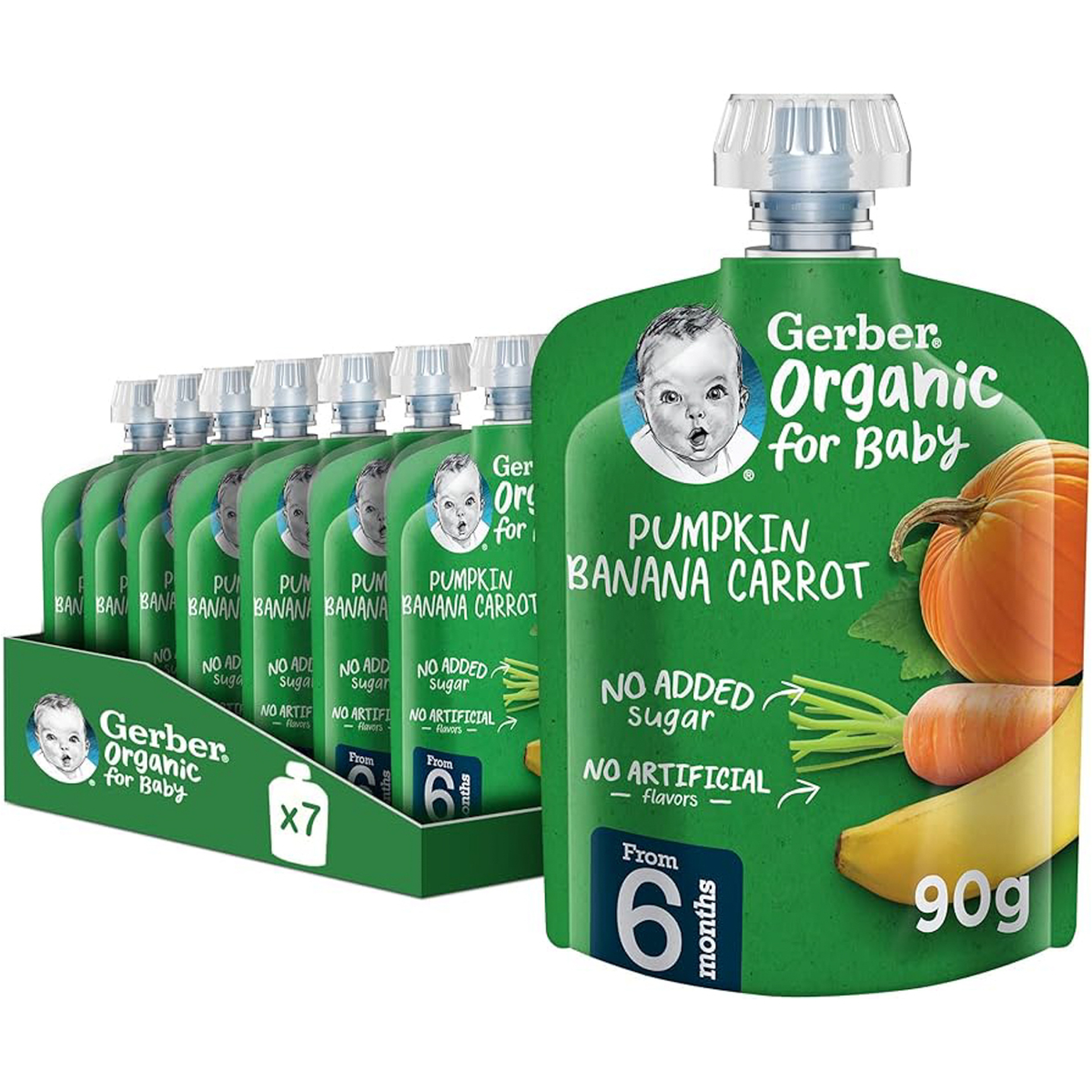 Gerber Organic Puree – Pumpkin, Banana & Carrot 90G