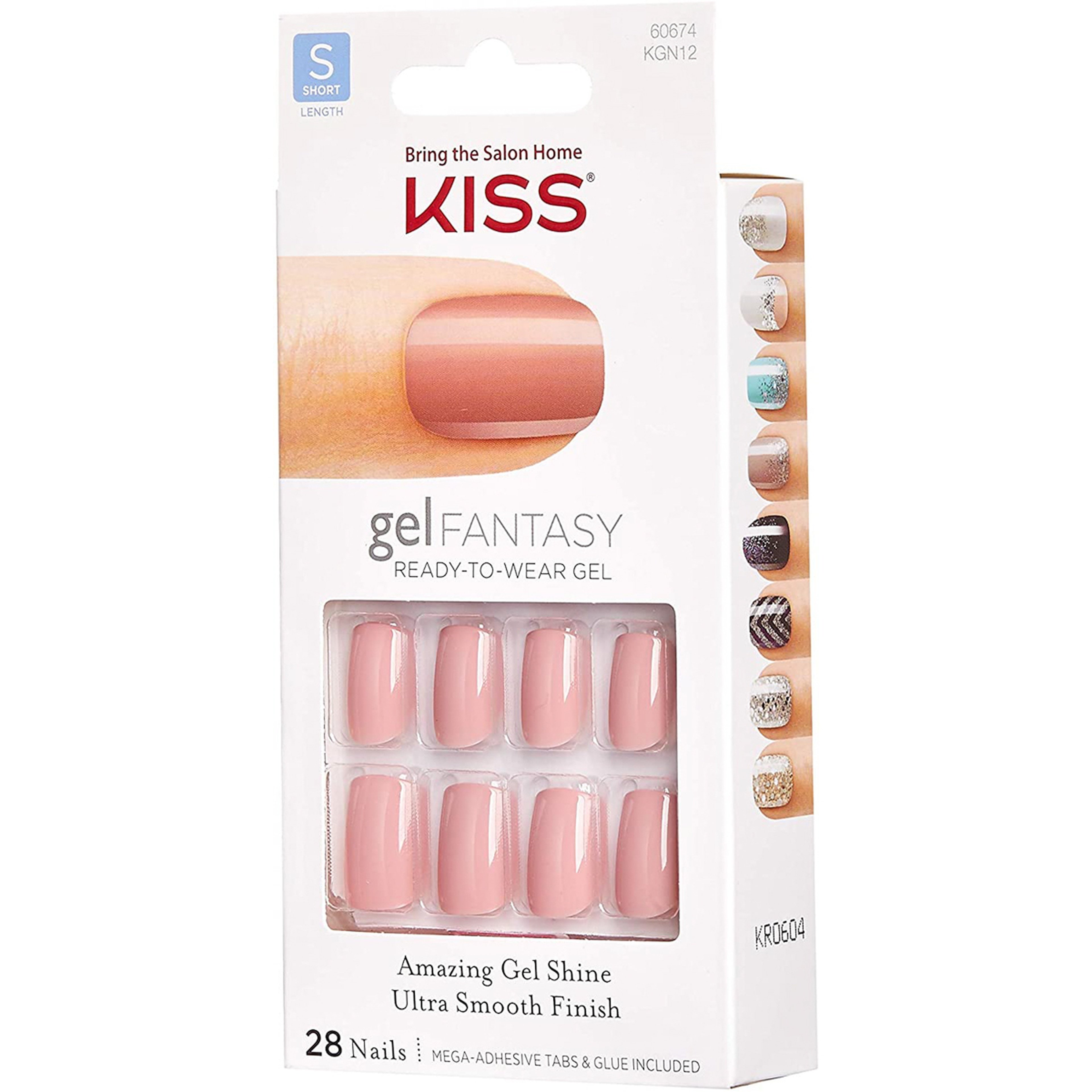 أظافر صناعية تصميم جل ذاتية اللصق - كي جي ان 12 - ريبونز