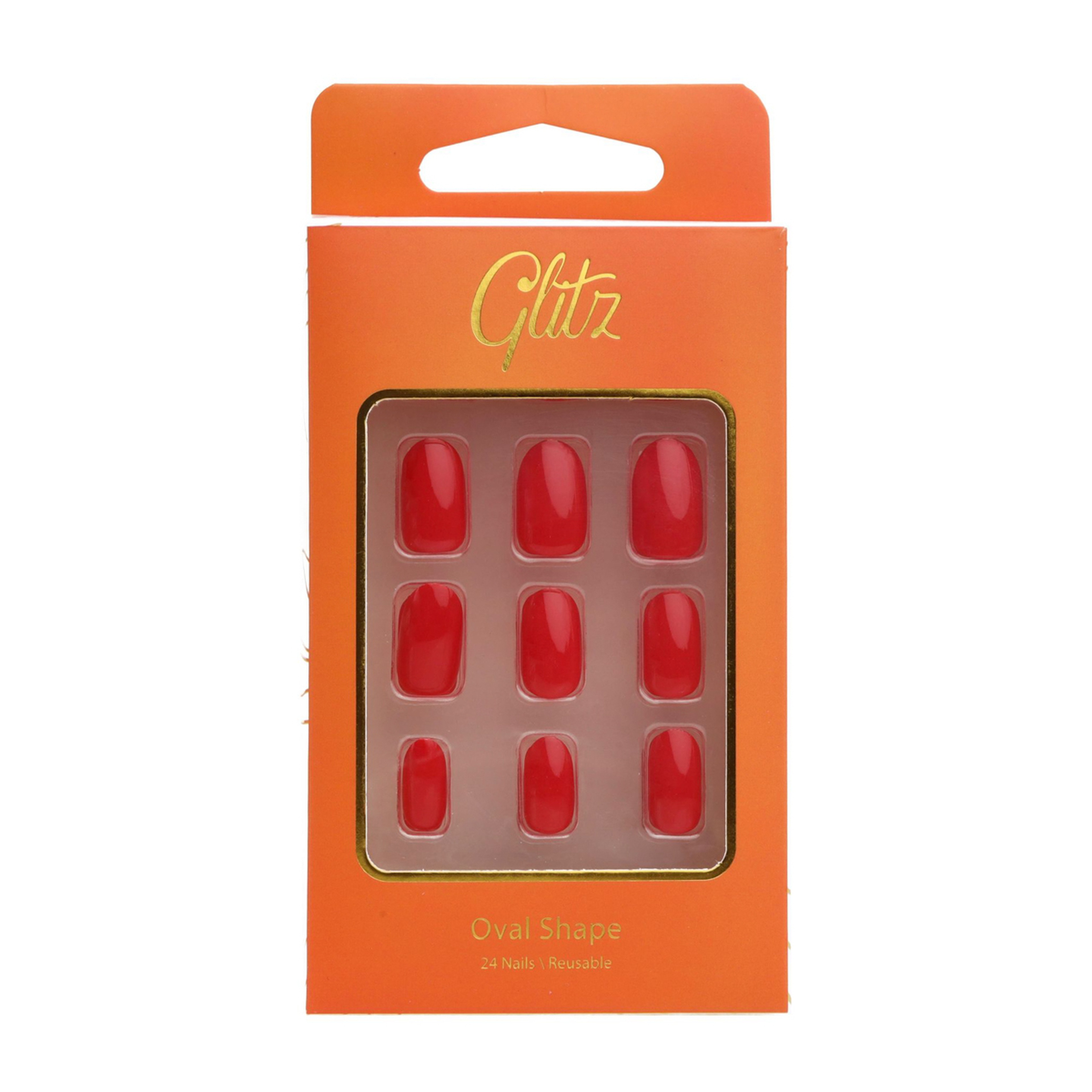 جليتز أظافر صناعية اوفال - 25 احمر