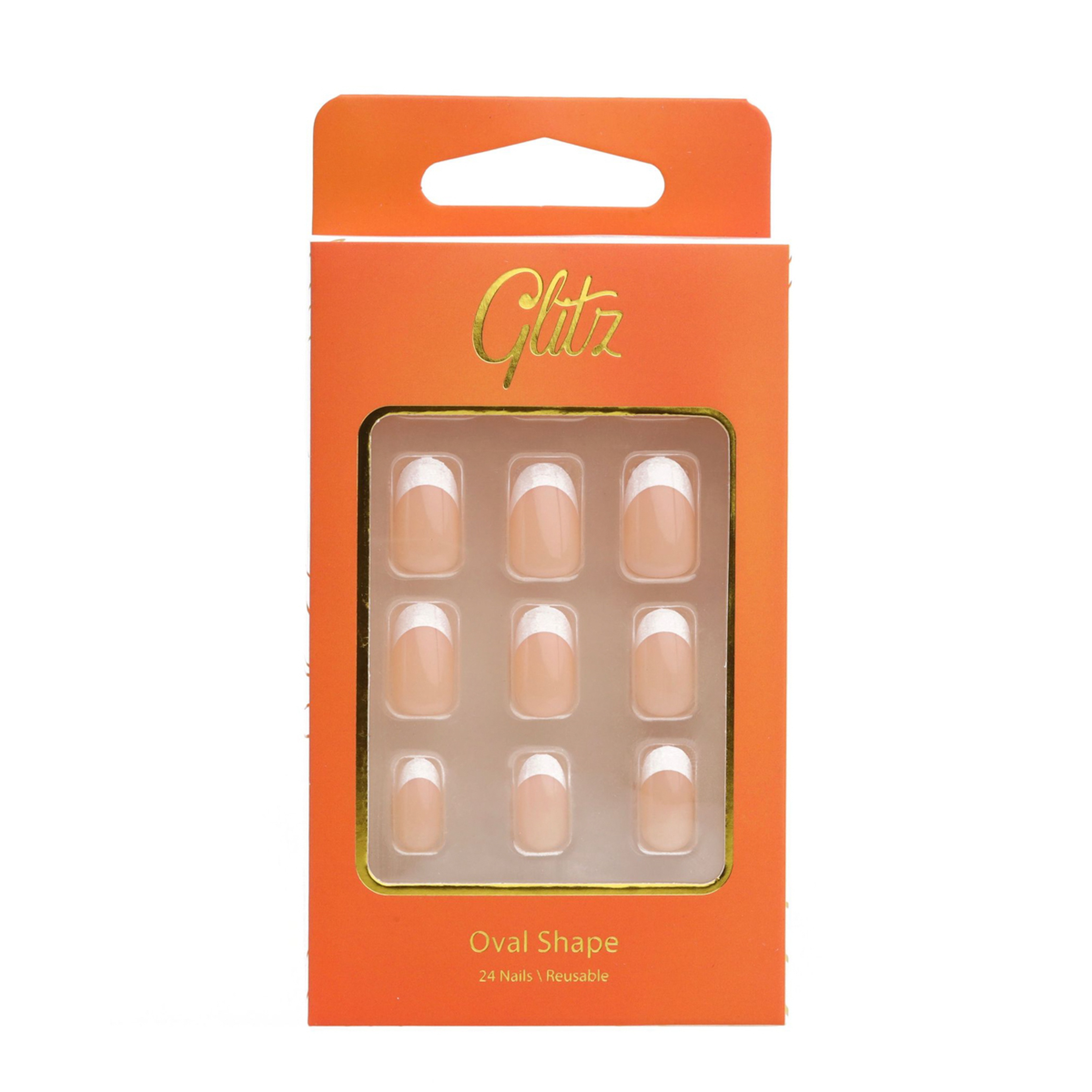 جليتز أظافر صناعية اوفال - 14 فرنسي بينك