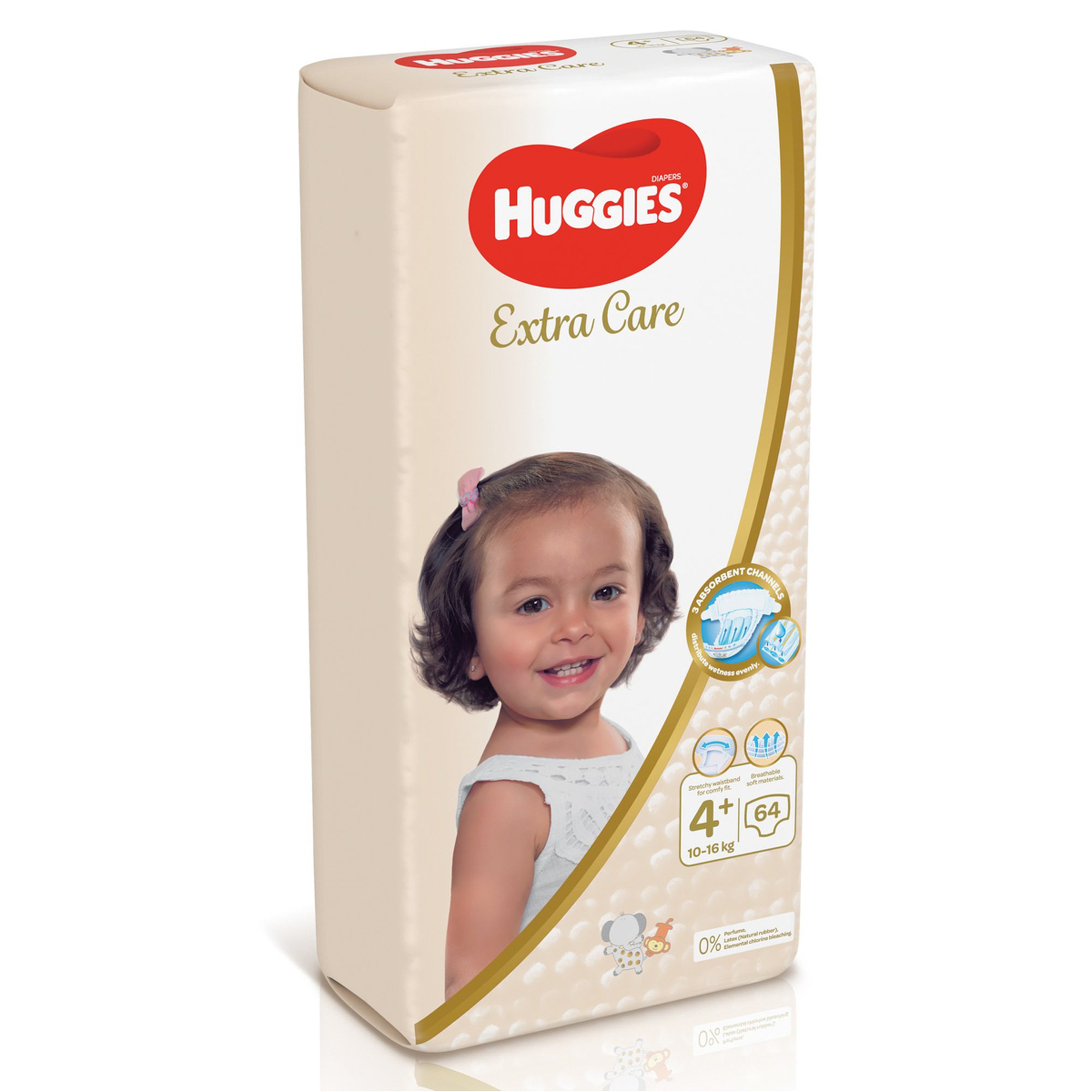 Huggies Extra Care, Size 4+, Jumbo Pack, 64 Diapers