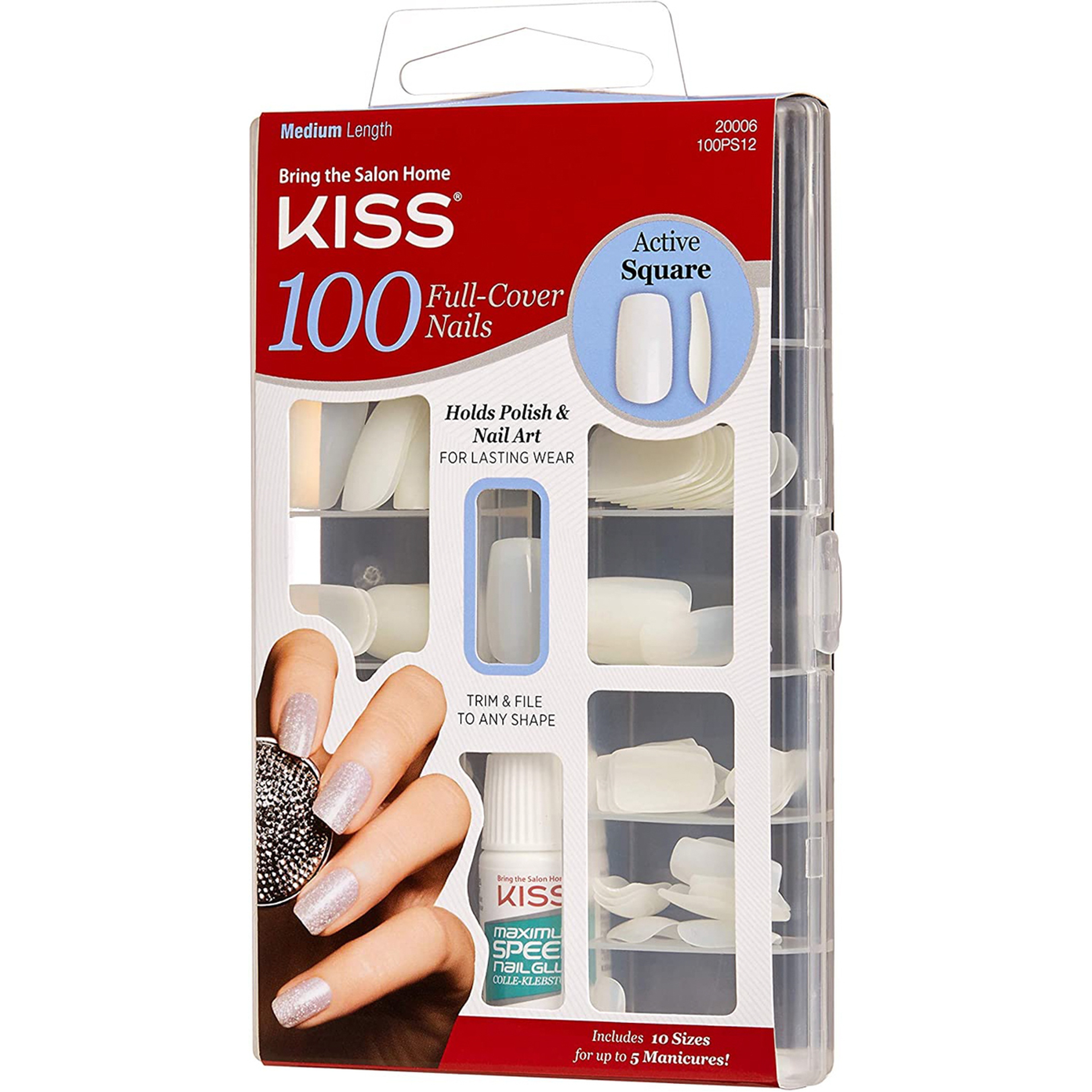 كيس اظافر بتغطية كاملة من 100 قطعة - اكتيف سكوير