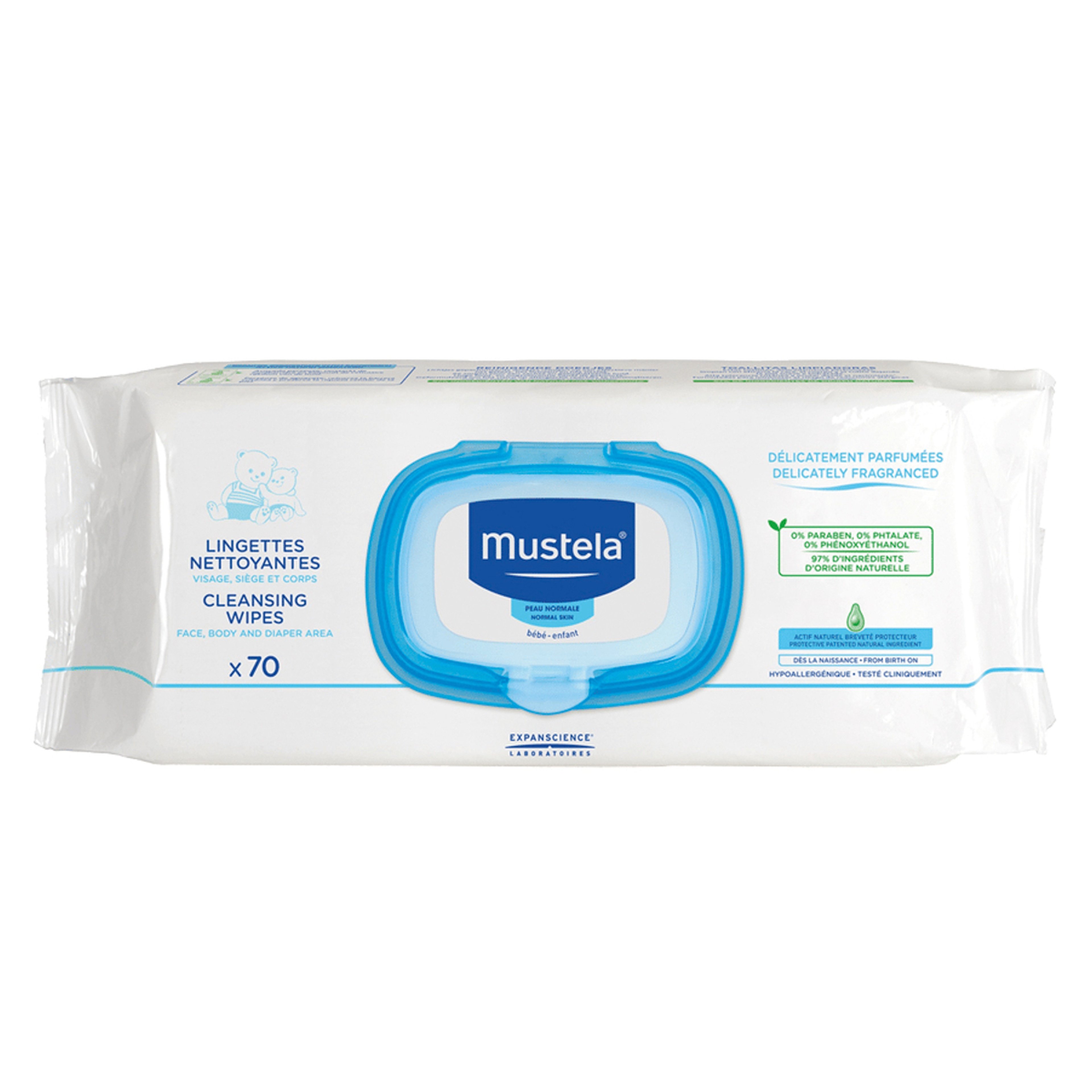 Mustela Cleansing & Soothing Wipes - 70 Wipes