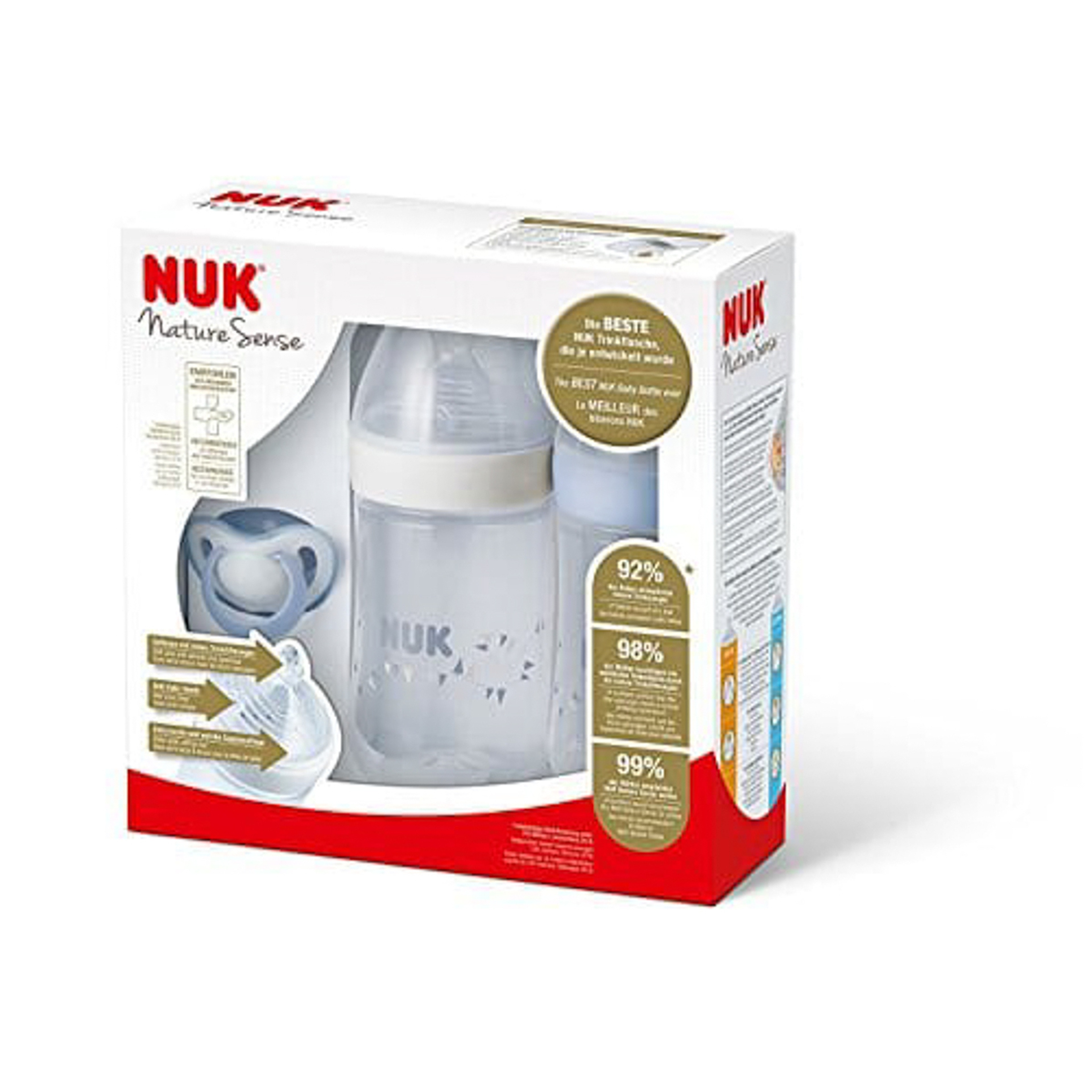 Nuk Nature Sense Set Of 2 Plastic Bottles 1Dummies 260Ml - Blue