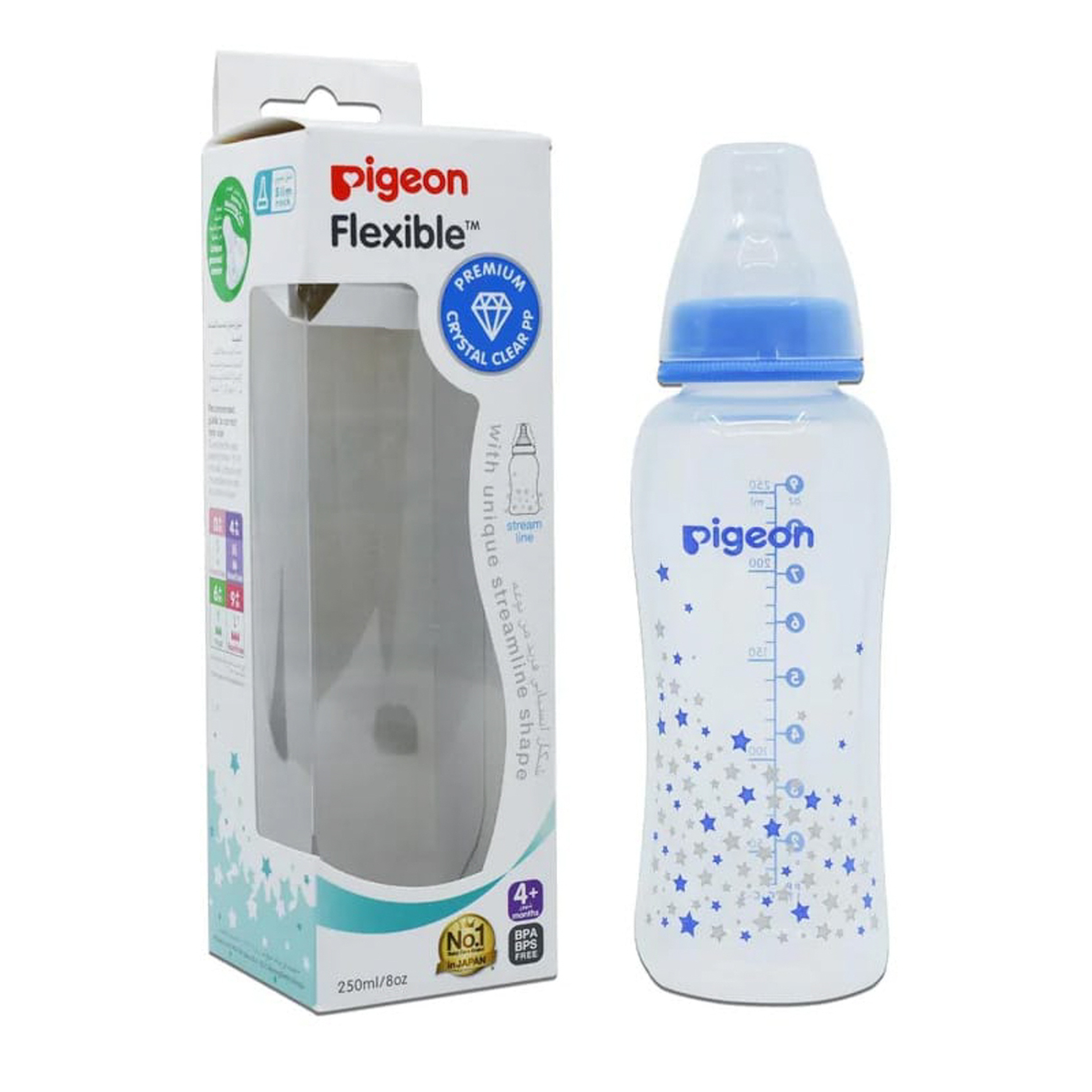 Pigeon Flexible Streamline Plastic Bottle Slim Neck (Decorated)