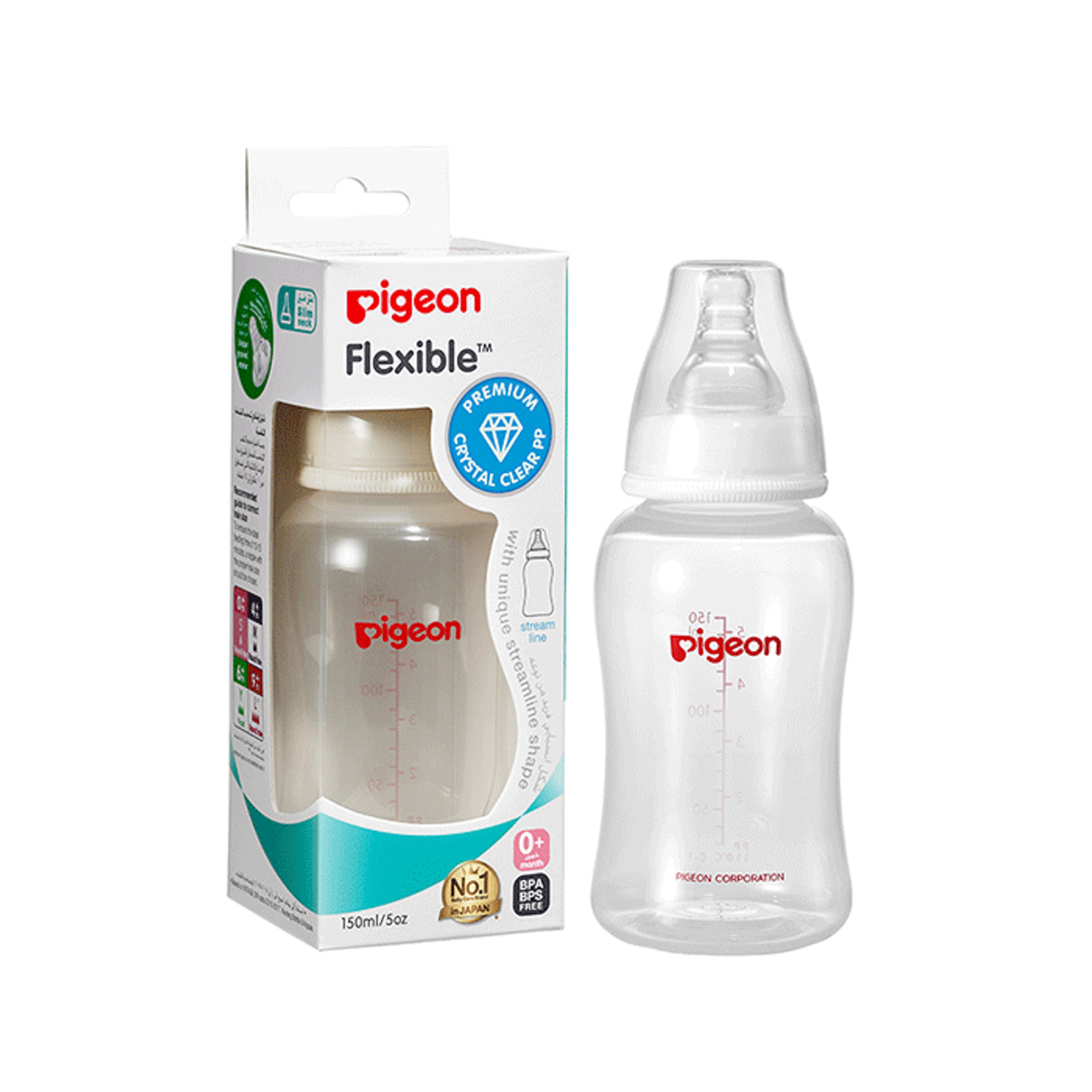 Pigeon Flexible Streamline Plastic Bottle Slim Neck (Plain)