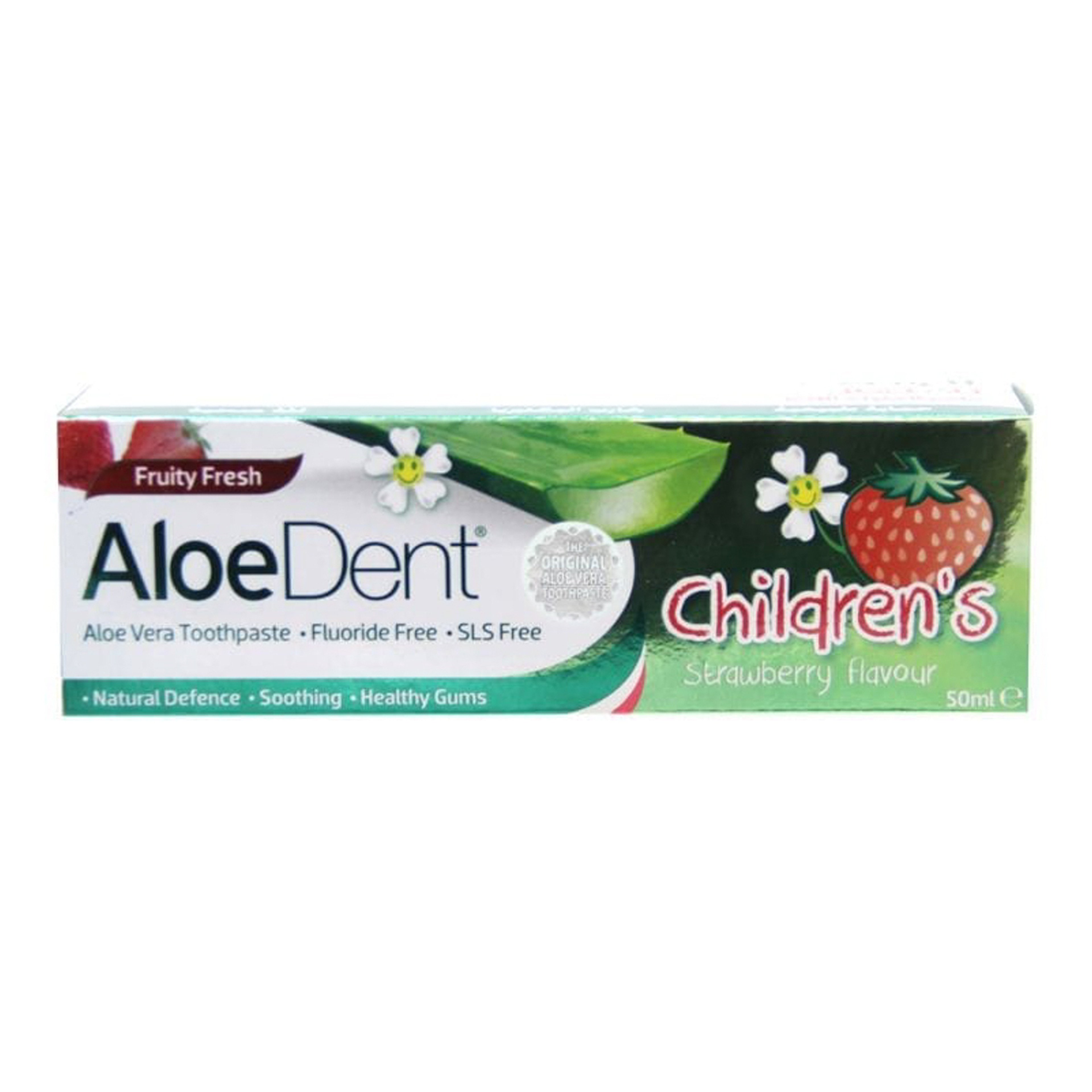 Aloedent Childrens Free Flouride Toothpaste 50Ml (Strawberry)