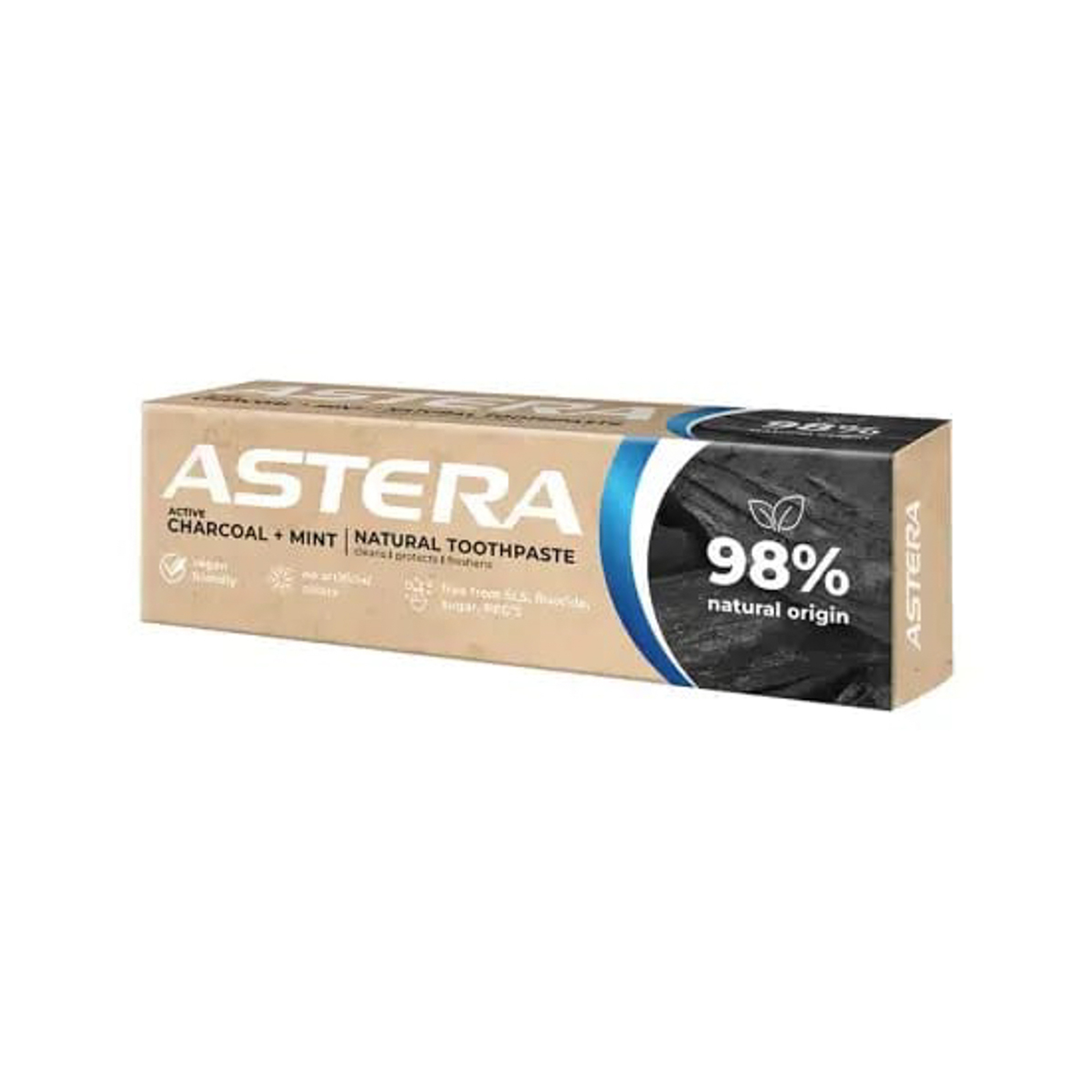 Astera Natural Toothpaste Active Charcoal + Mint - 75 Ml