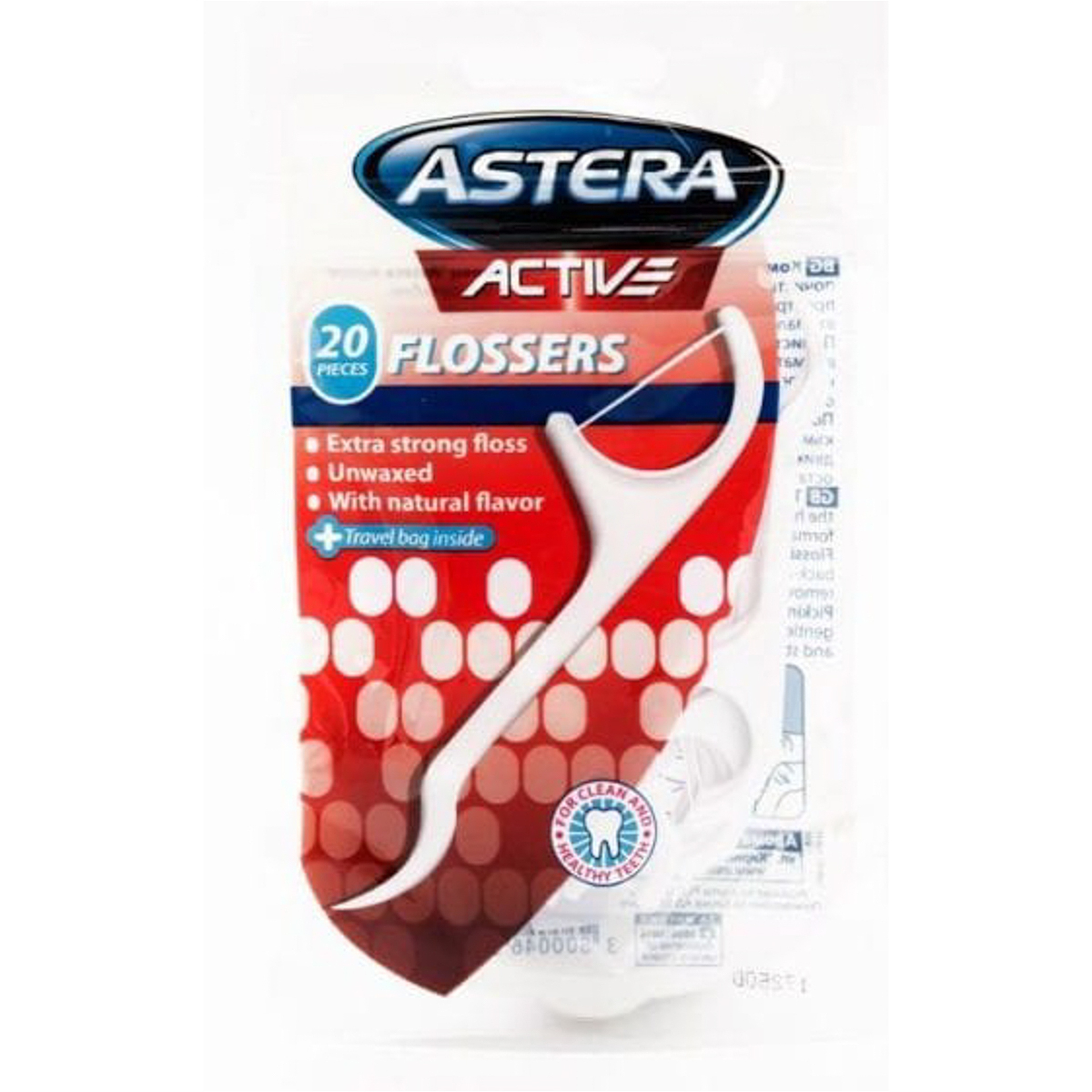 أستيرا نكاشة+ خيط لتنظيف الأسنان 20 قطعة