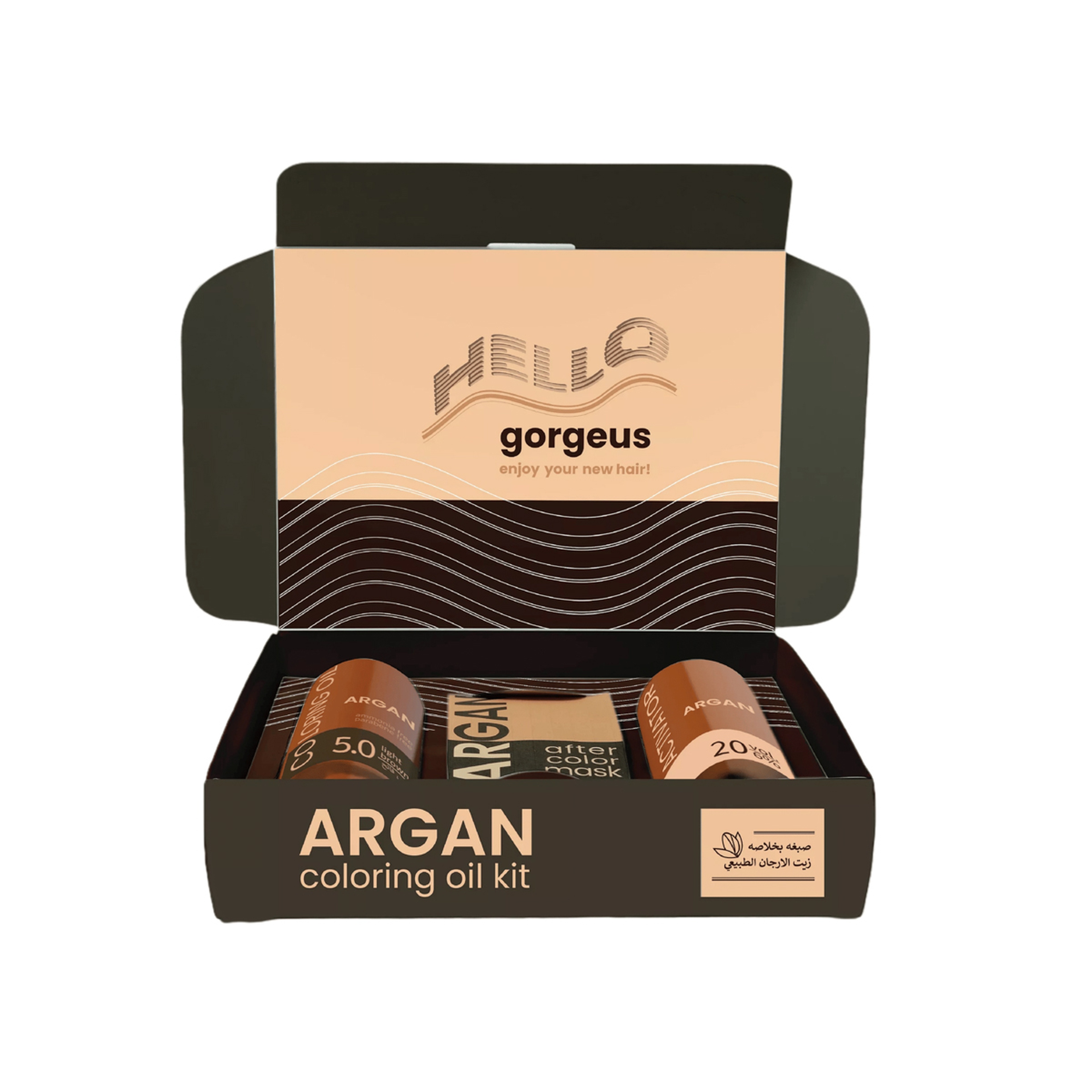 صبغة الشعر بخلاصة زيت الأرغان الطبيعي / لون 5.0 بني فاتح