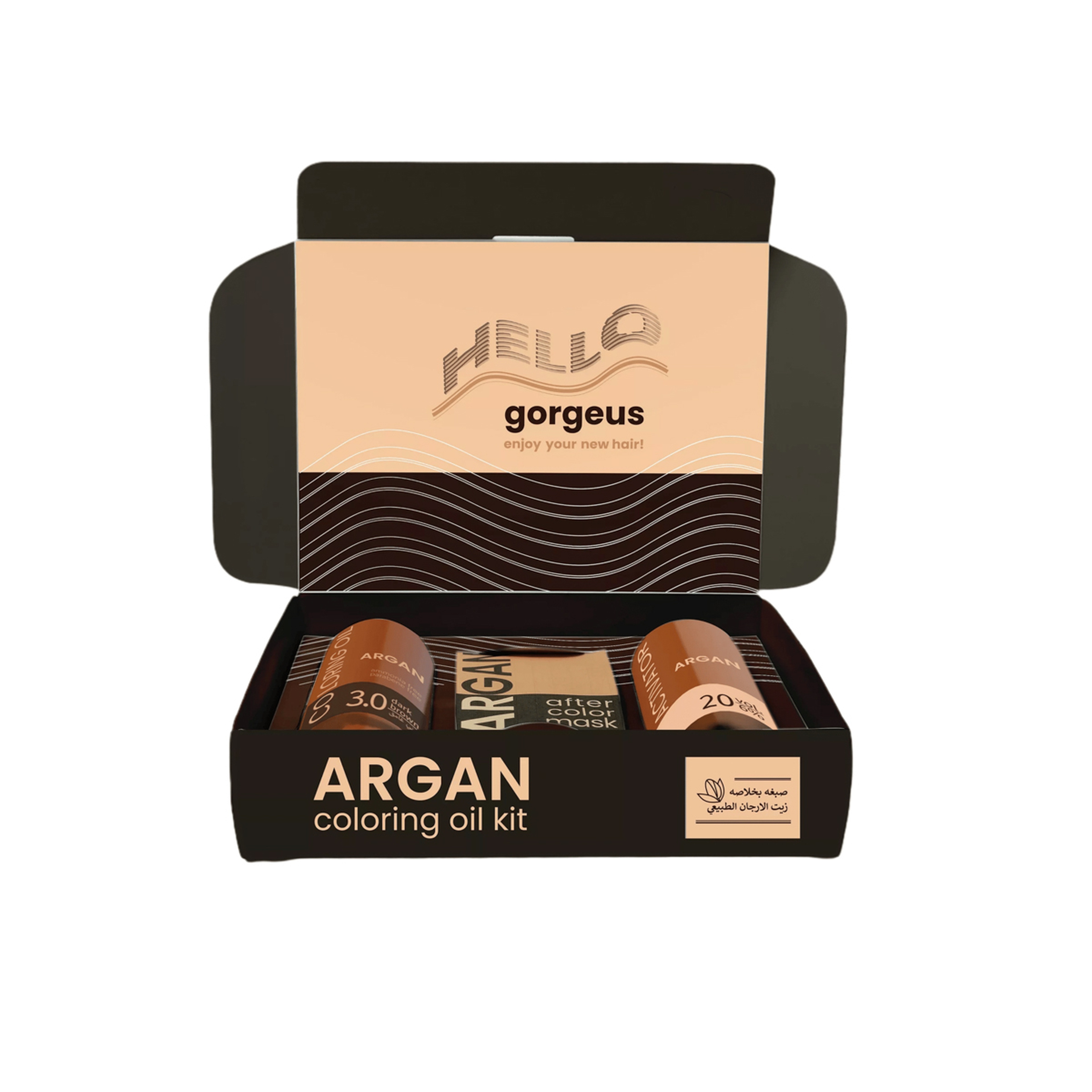 ارجان صبغة الشعر بخلاصة زيت الأرغان الطبيعي/ لون 3.0 بني غامق