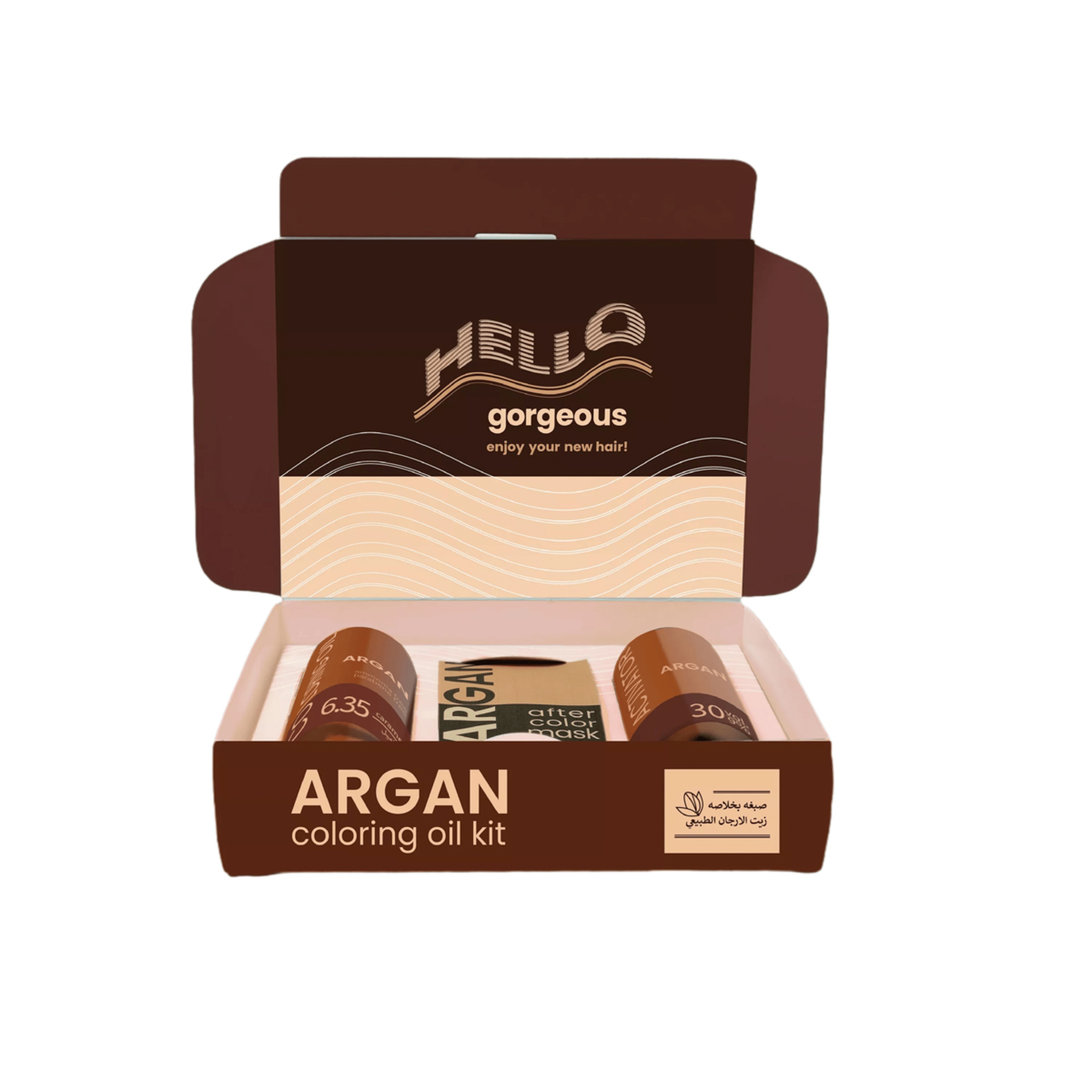 Argan Hair Coloring Oil Kit / Caramel 6.35