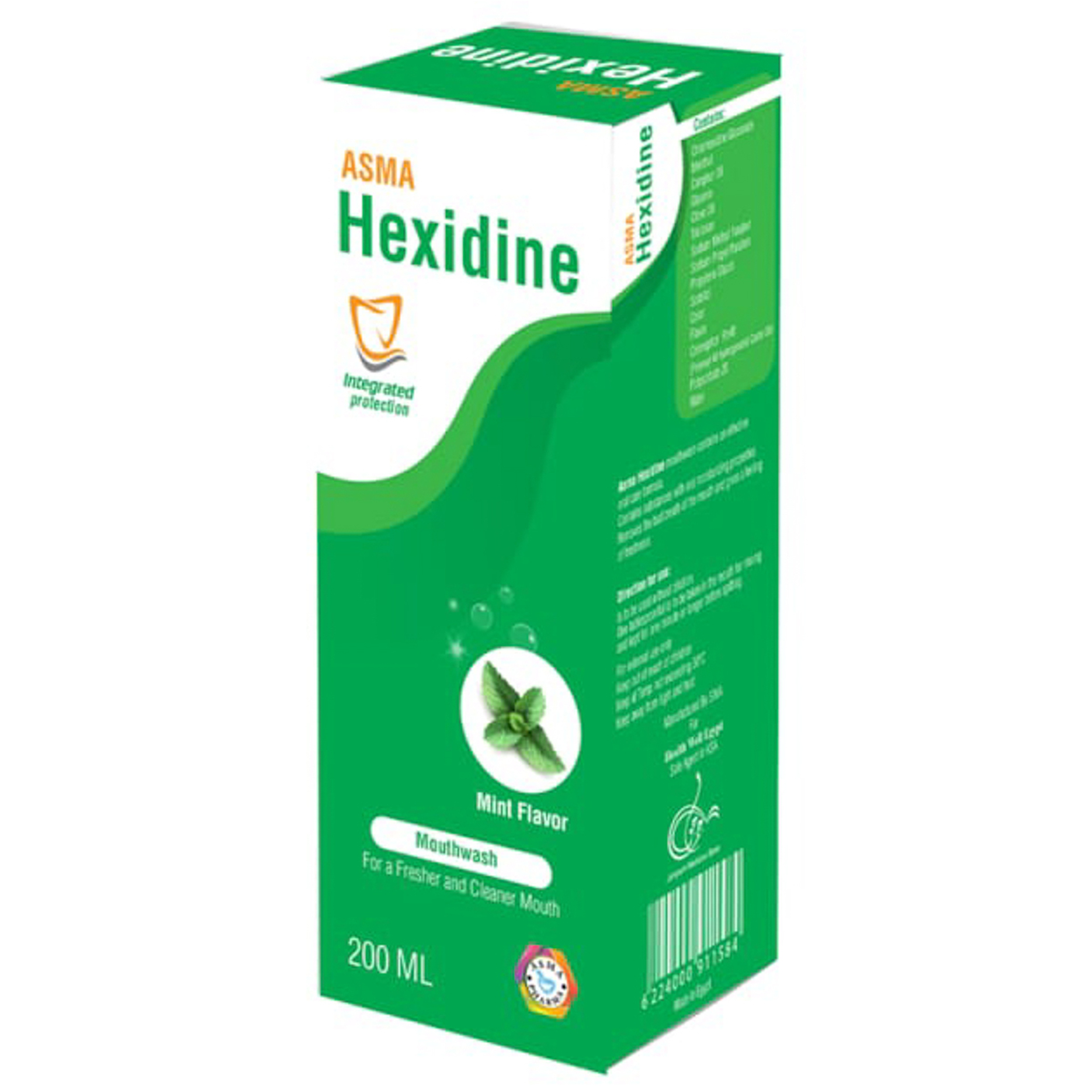 Asma Hexidine Mouth Wash - Mint Flavor - 200 Ml