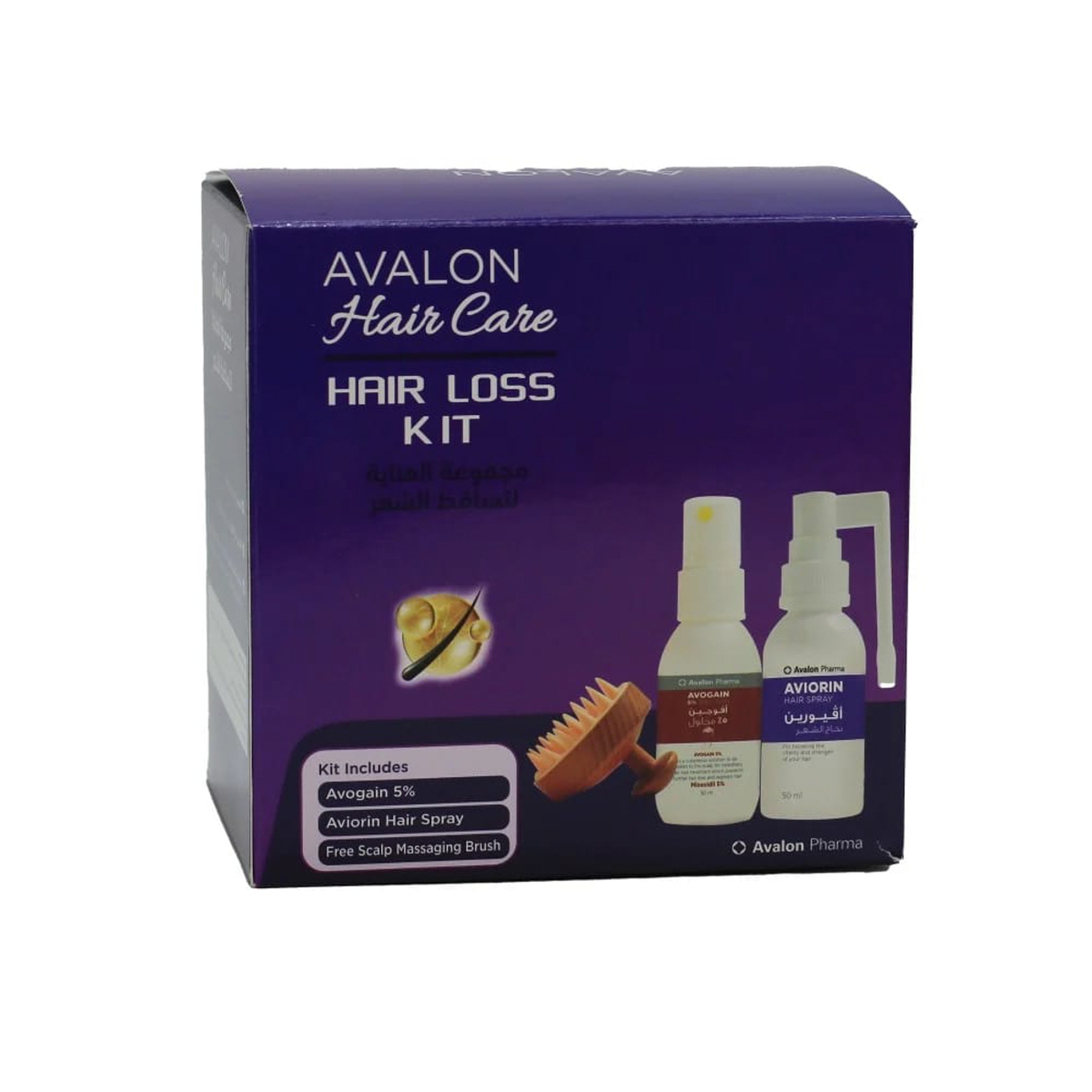 Avogain+ Aviorin+ Scalp Brush- Hair Kit