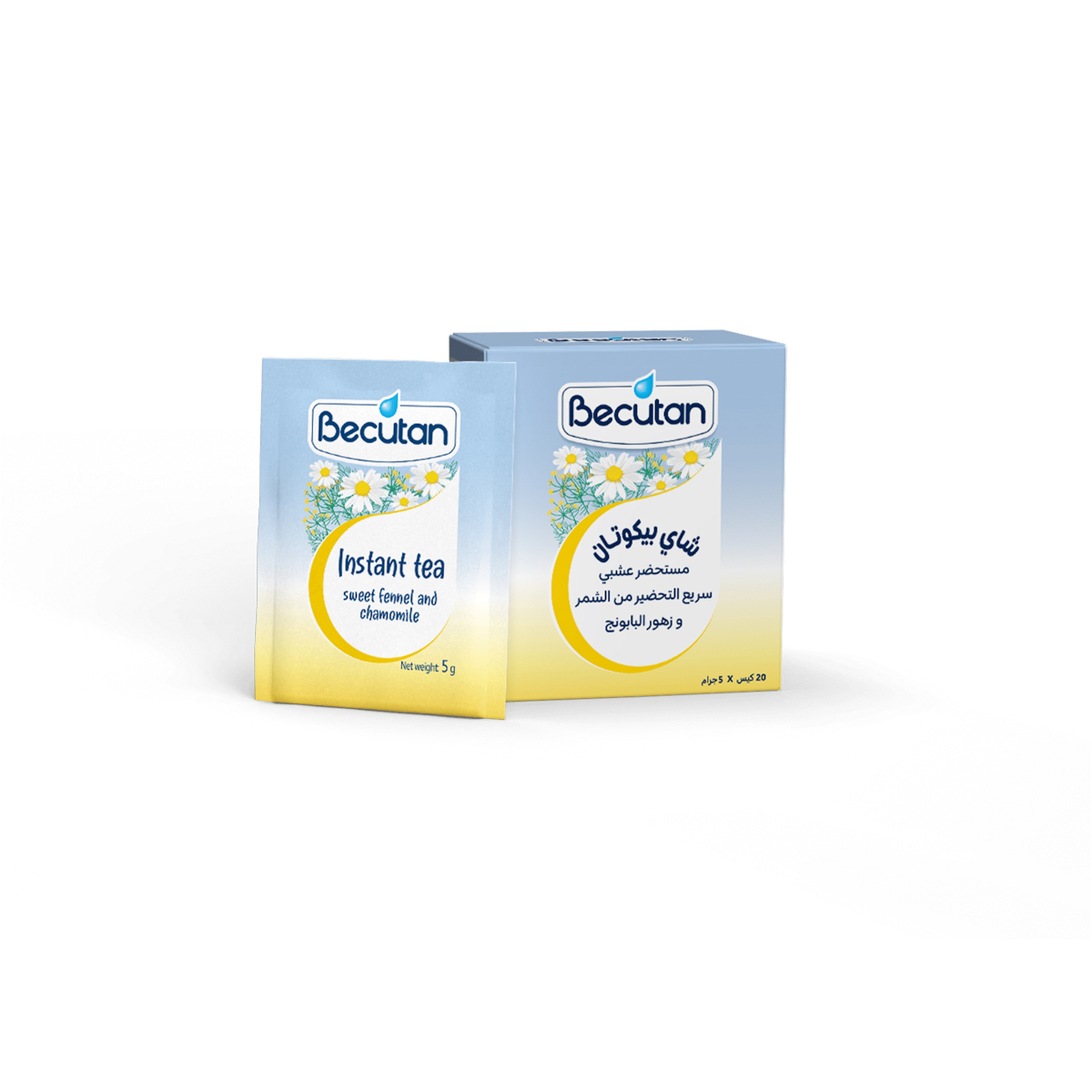 Becutan Instant Sweet Fennel & Chamomile Flower Tea 20 Sachet X5 Gm