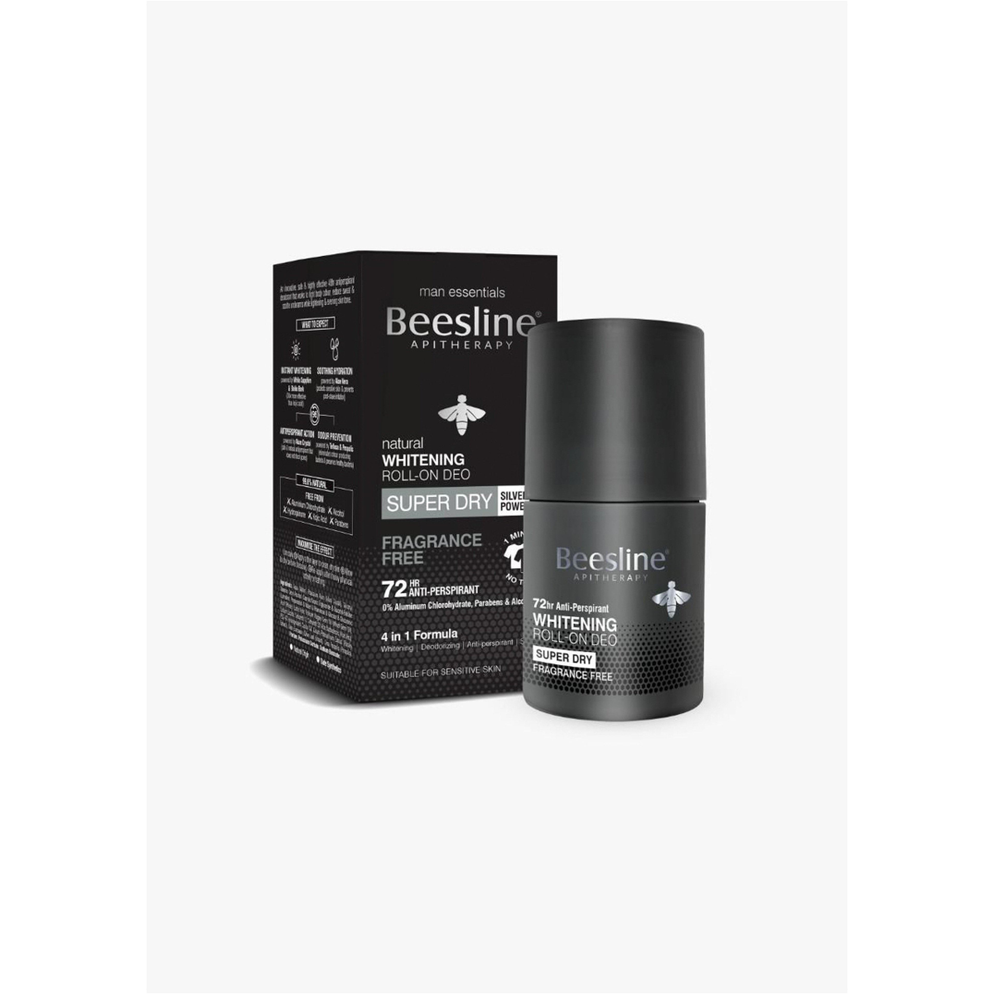 Beesline Roll On Super Dry Fragrance Free For Men 50Ml