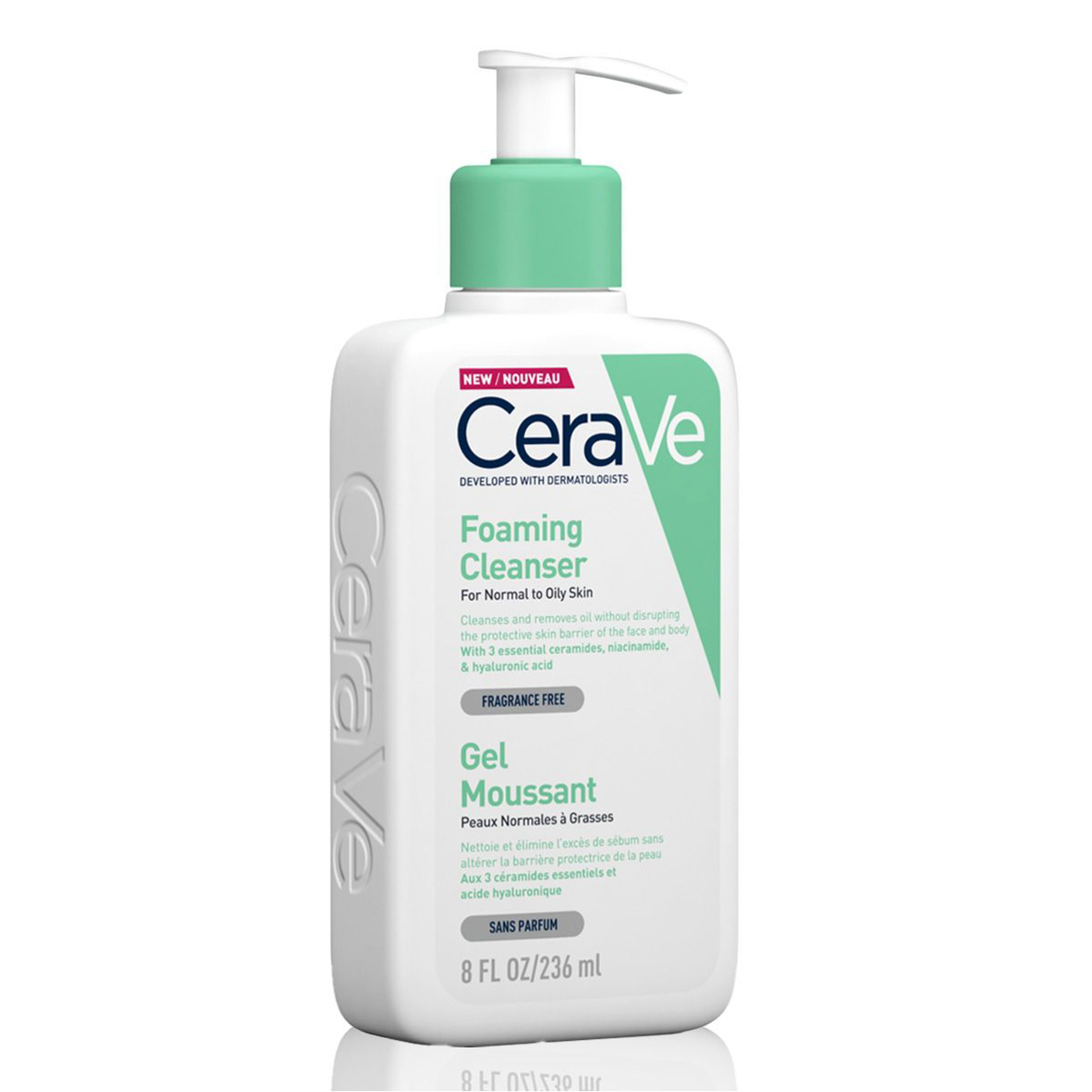 Cerave Foaming Cleanser For Normal To Oily Skin With Hyaluronic Acid 236 Ml