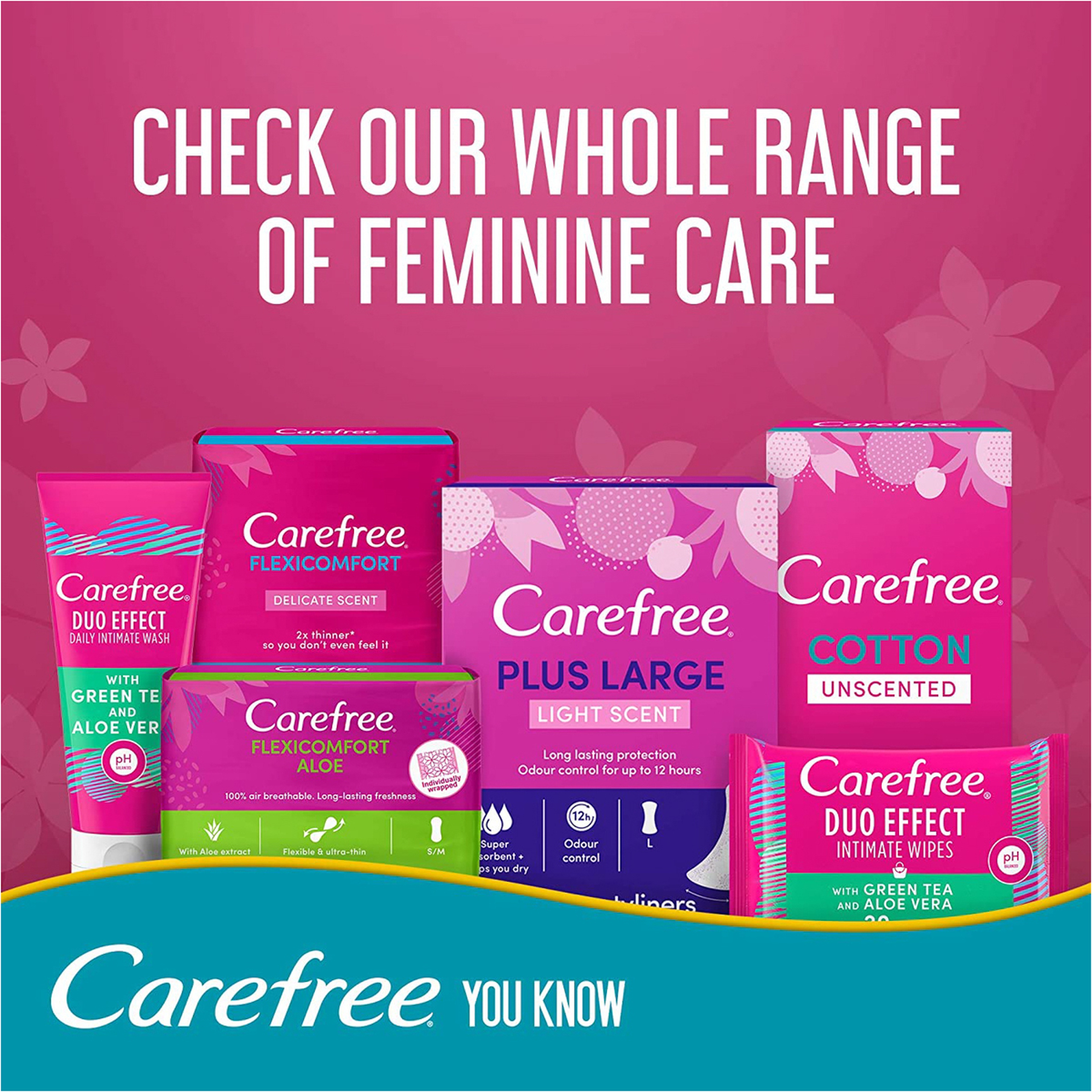 Carefree Cotton Fresh Scent Panty Liners
