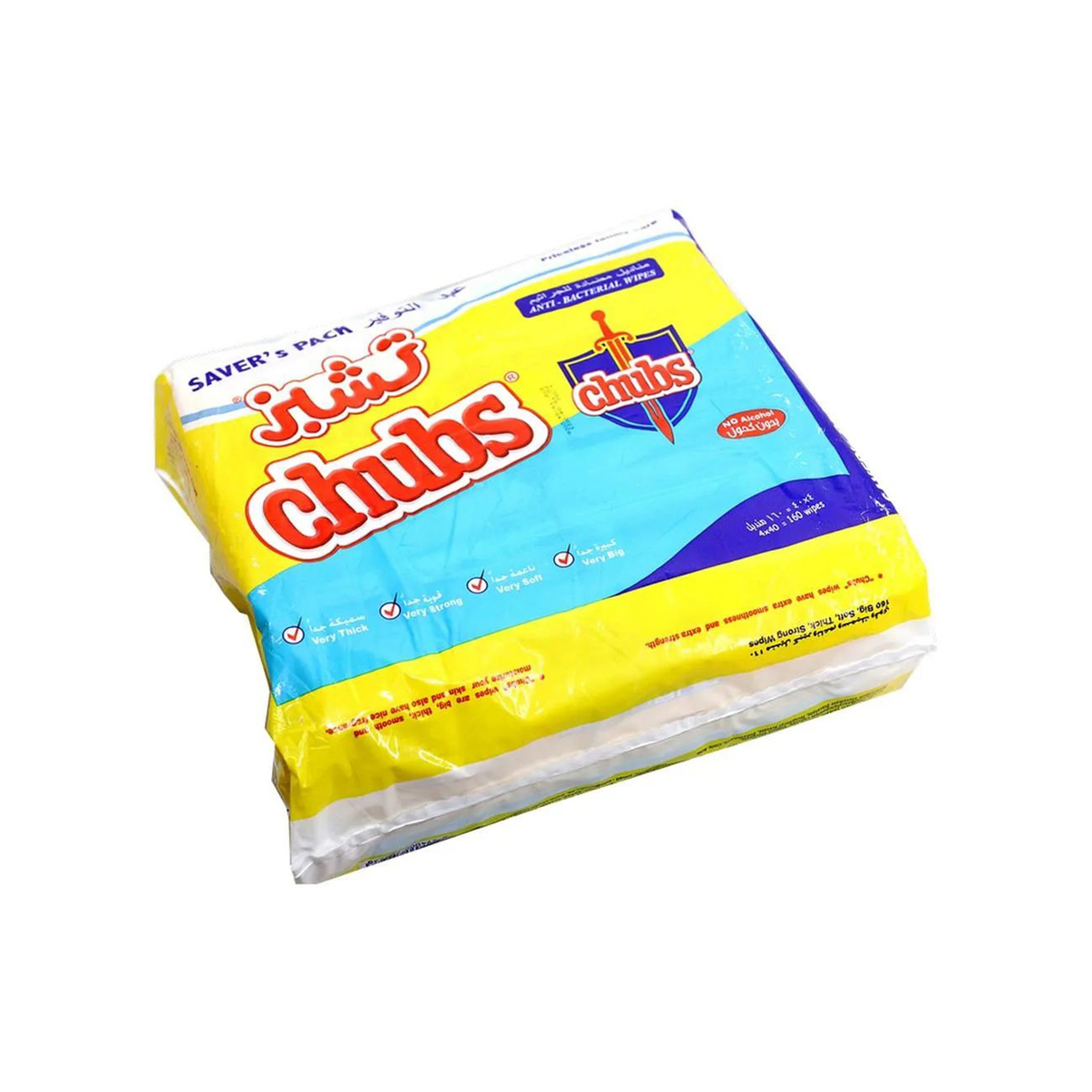 Chubs Wipes Anti-Bact 4X40 Saver Pack
