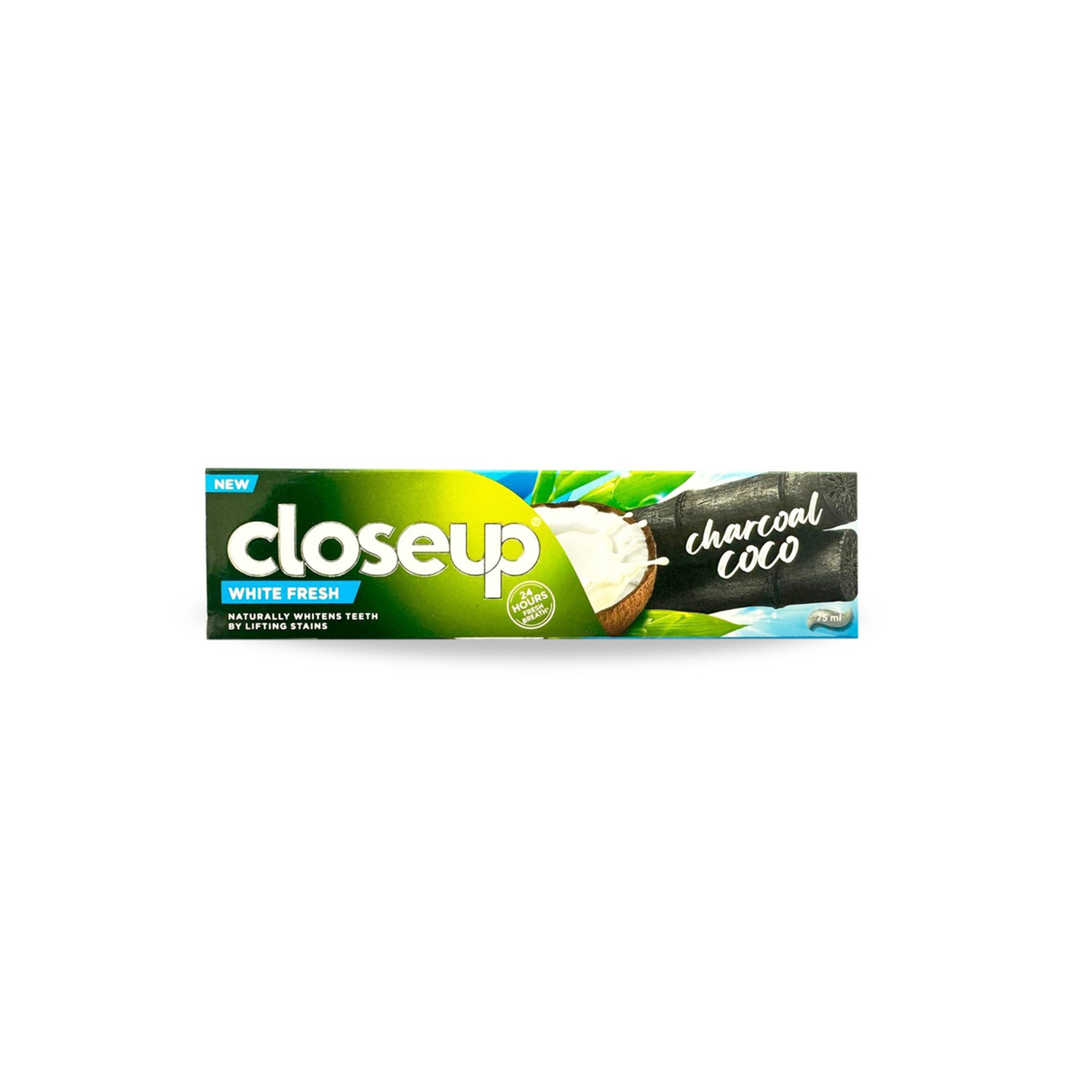 كلوس أب، معجون أسنان، انتعاش أبيض، بالفحم وجوز الهند - 75 مل