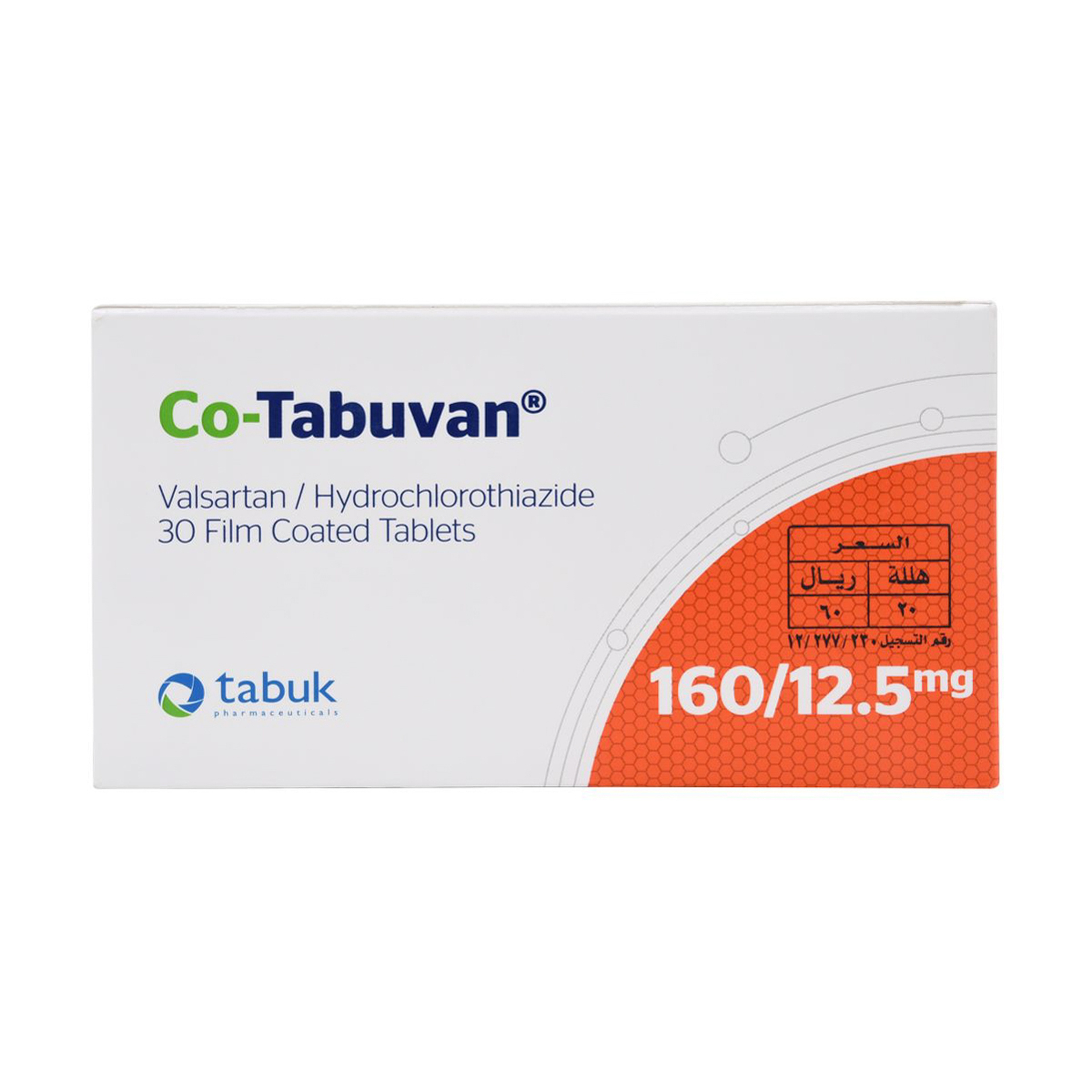 Co-Tabuvan 160/12.5Mg Tablets 30