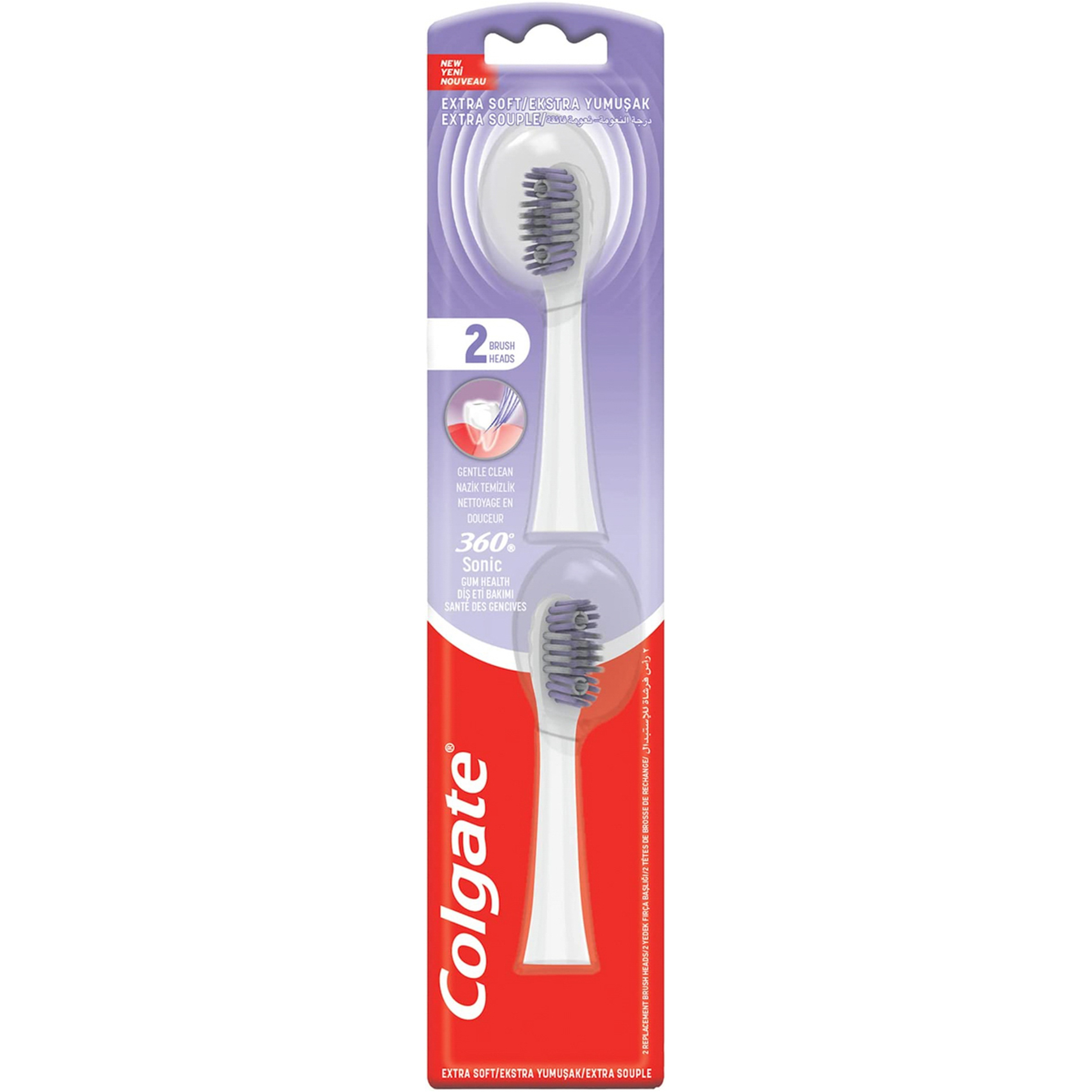 كولجيت راس فرشاة اسنان بديلة تعمل بالبطارية بالفحم 360 درجة