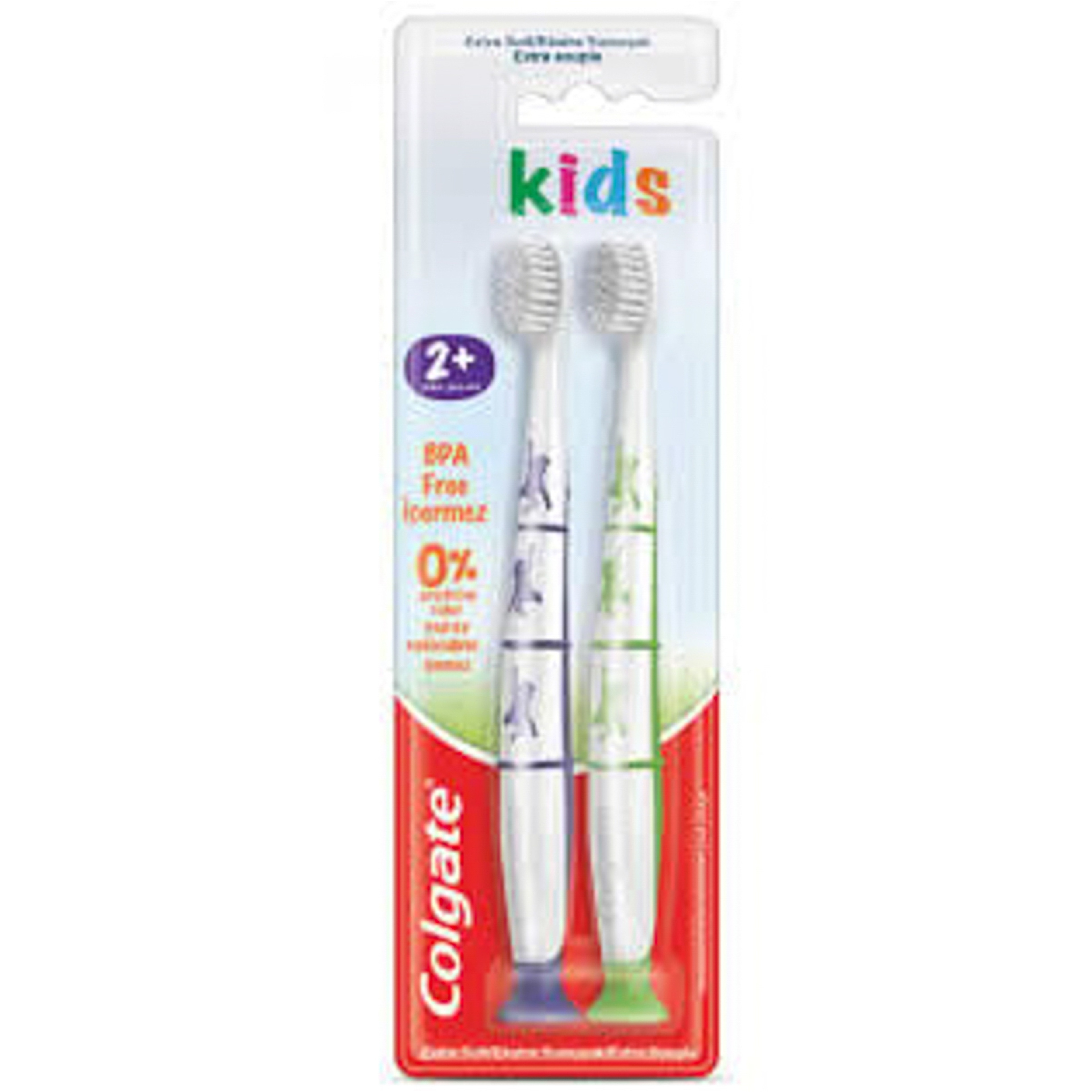 كولجيت فرشاة أسنان للأطفال خالية من BPA ٢+ سنوات 1+1