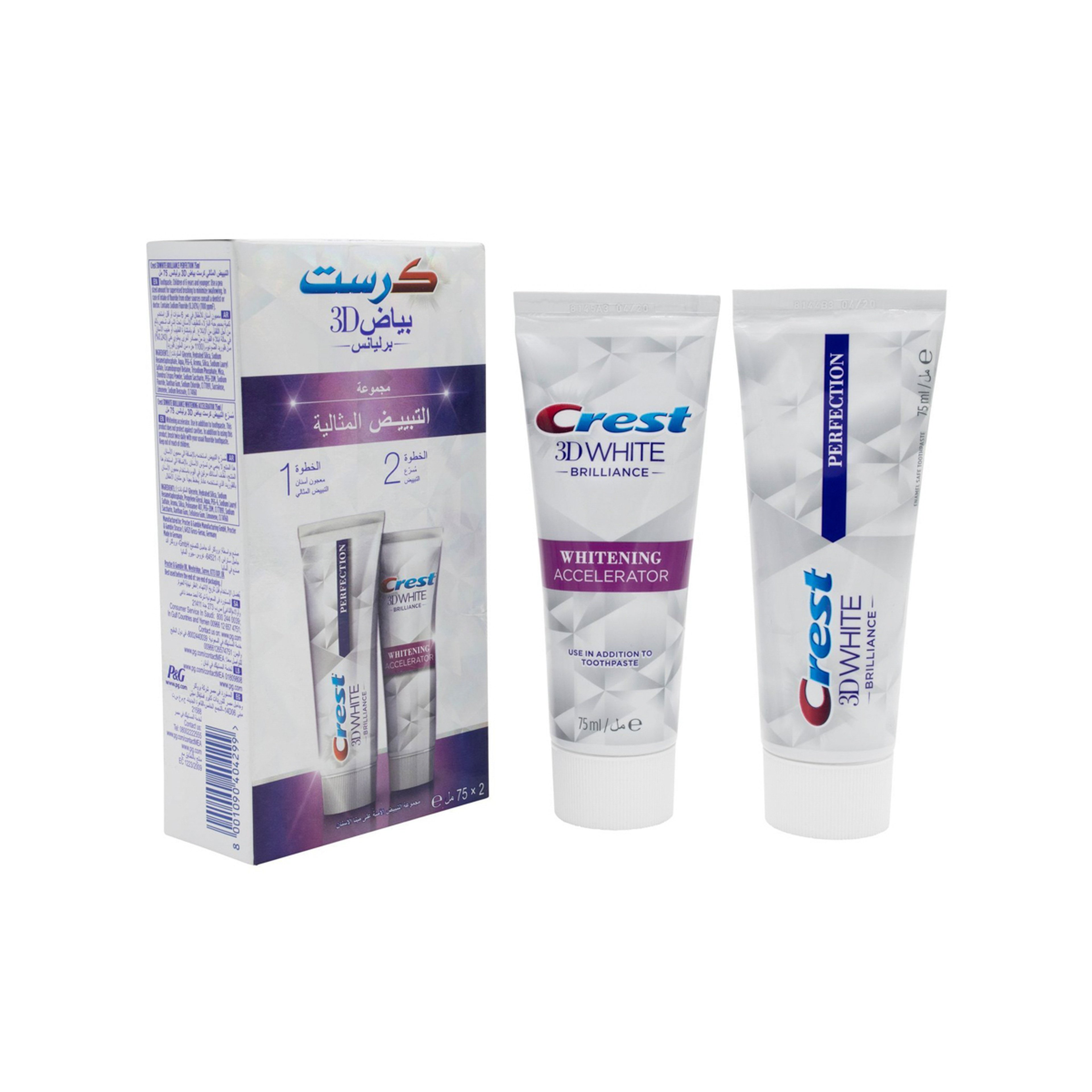 Crest Toothpaste 3D White 75 Ml +Whitening Accelerator75 Ml
