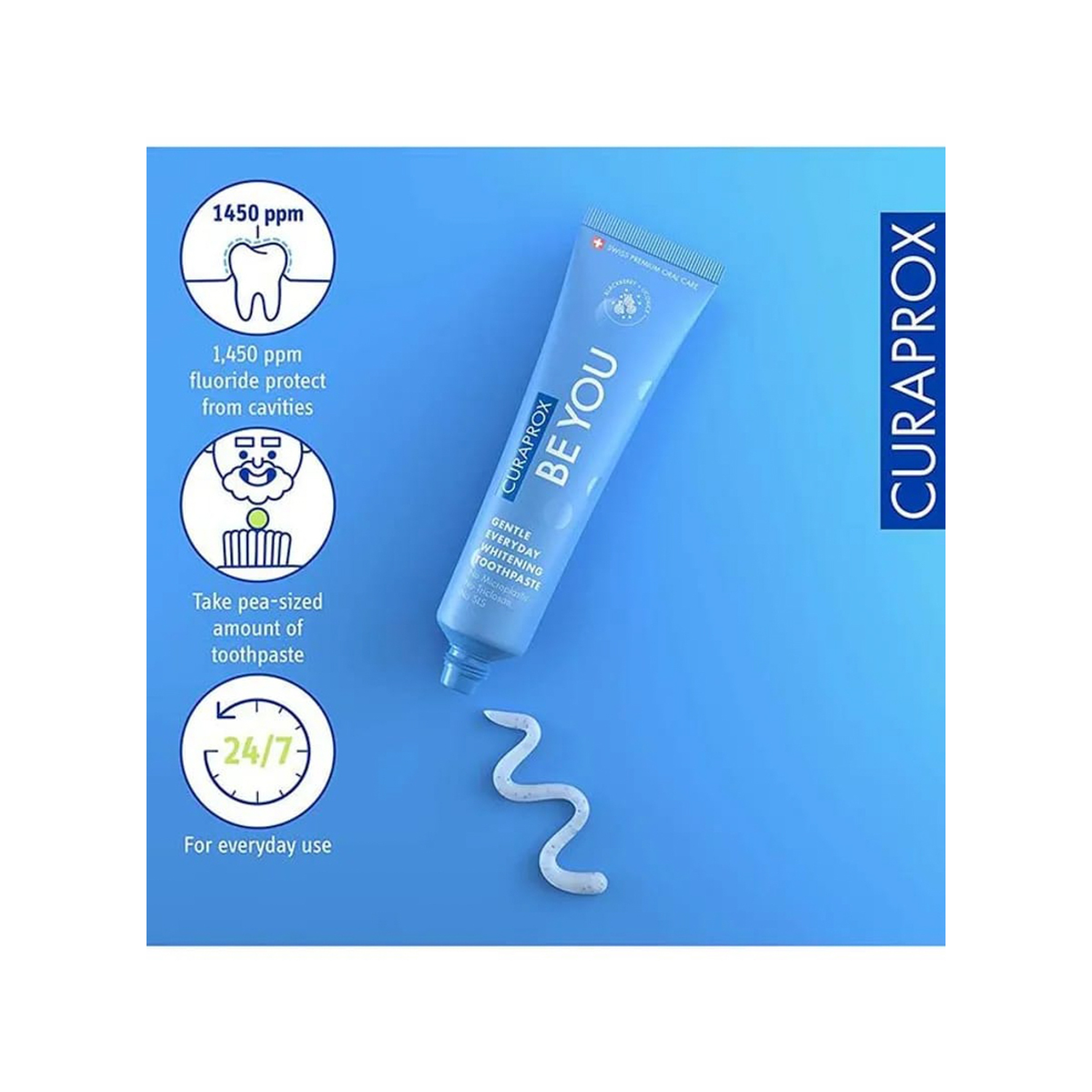 كيورابروكس معجون اسنان للتبيض ازرق