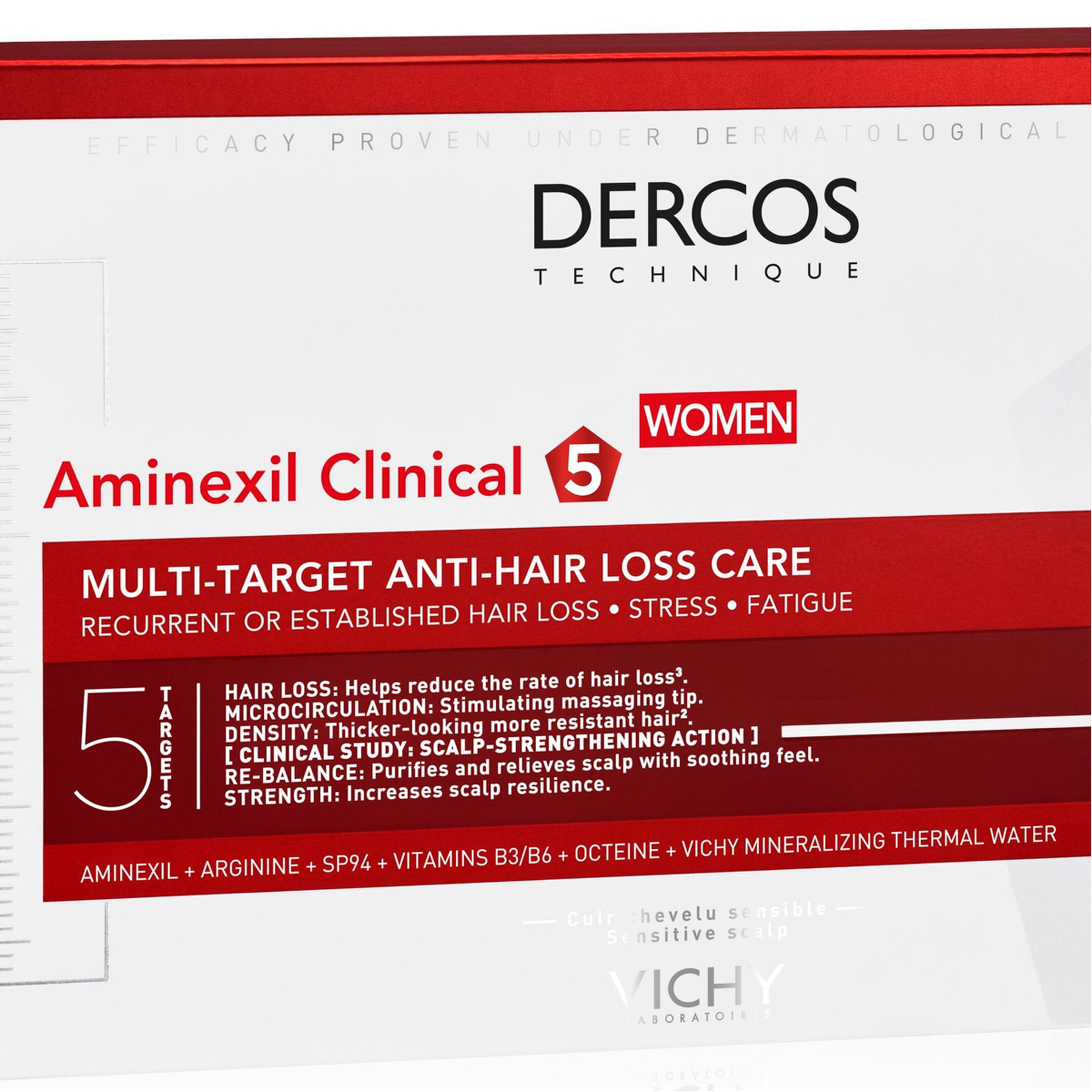 Dercos Aminexil Clinical 5 Anti-Hair Fall Treatment For Women X21 Doses 6Ml