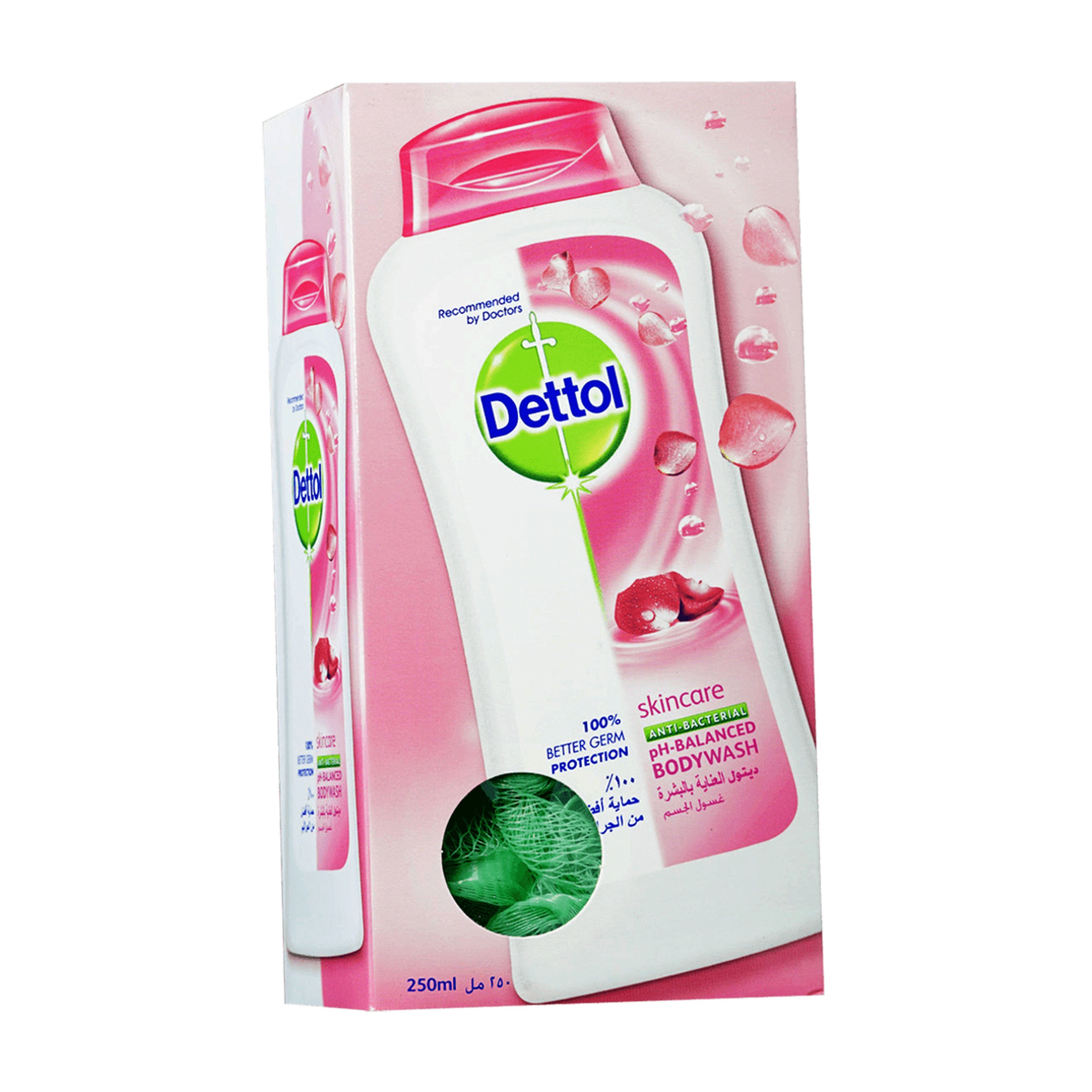 ديتول جل استحمام عناية + ليفة
