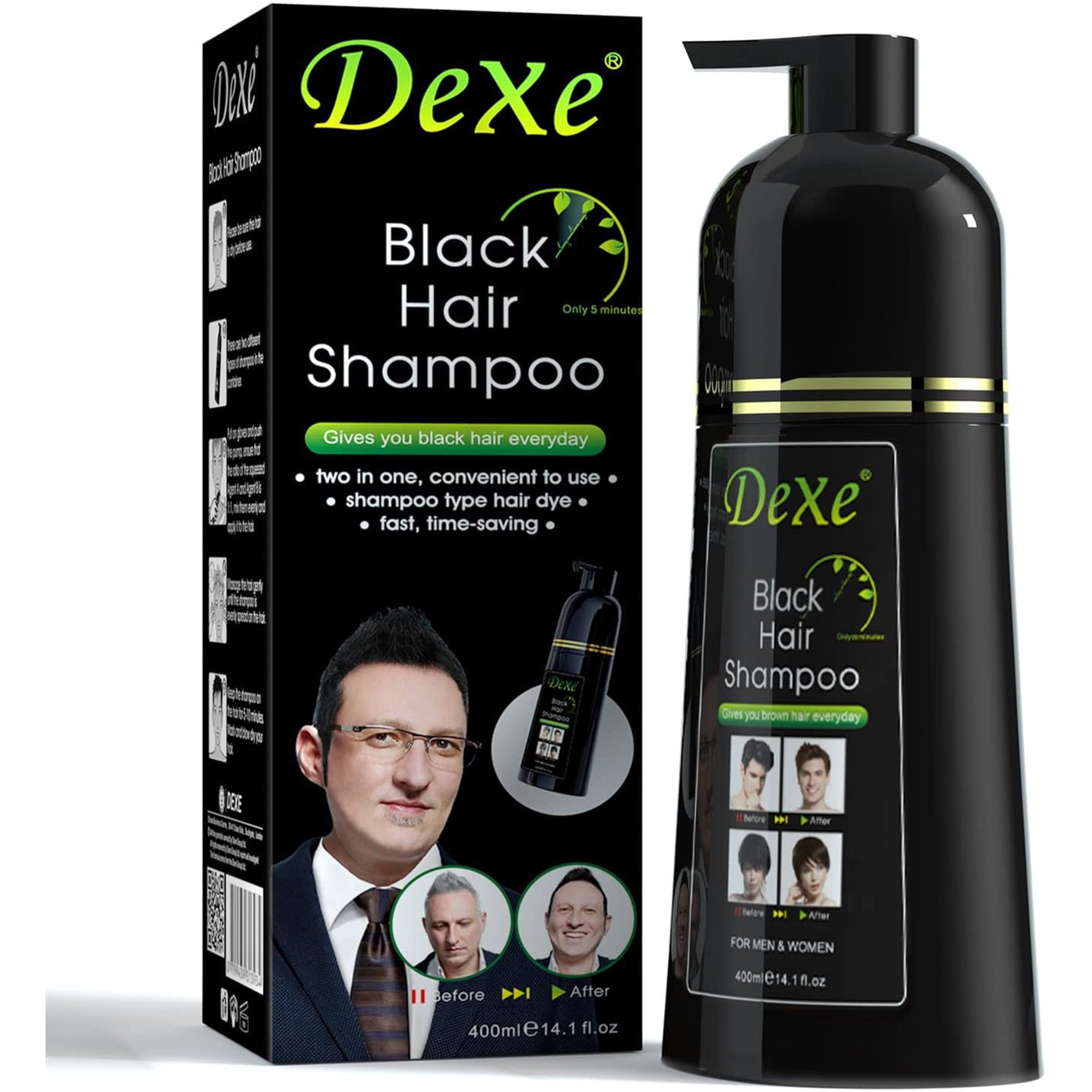 Dexe Hair Dye Shampoo Black 200Ml