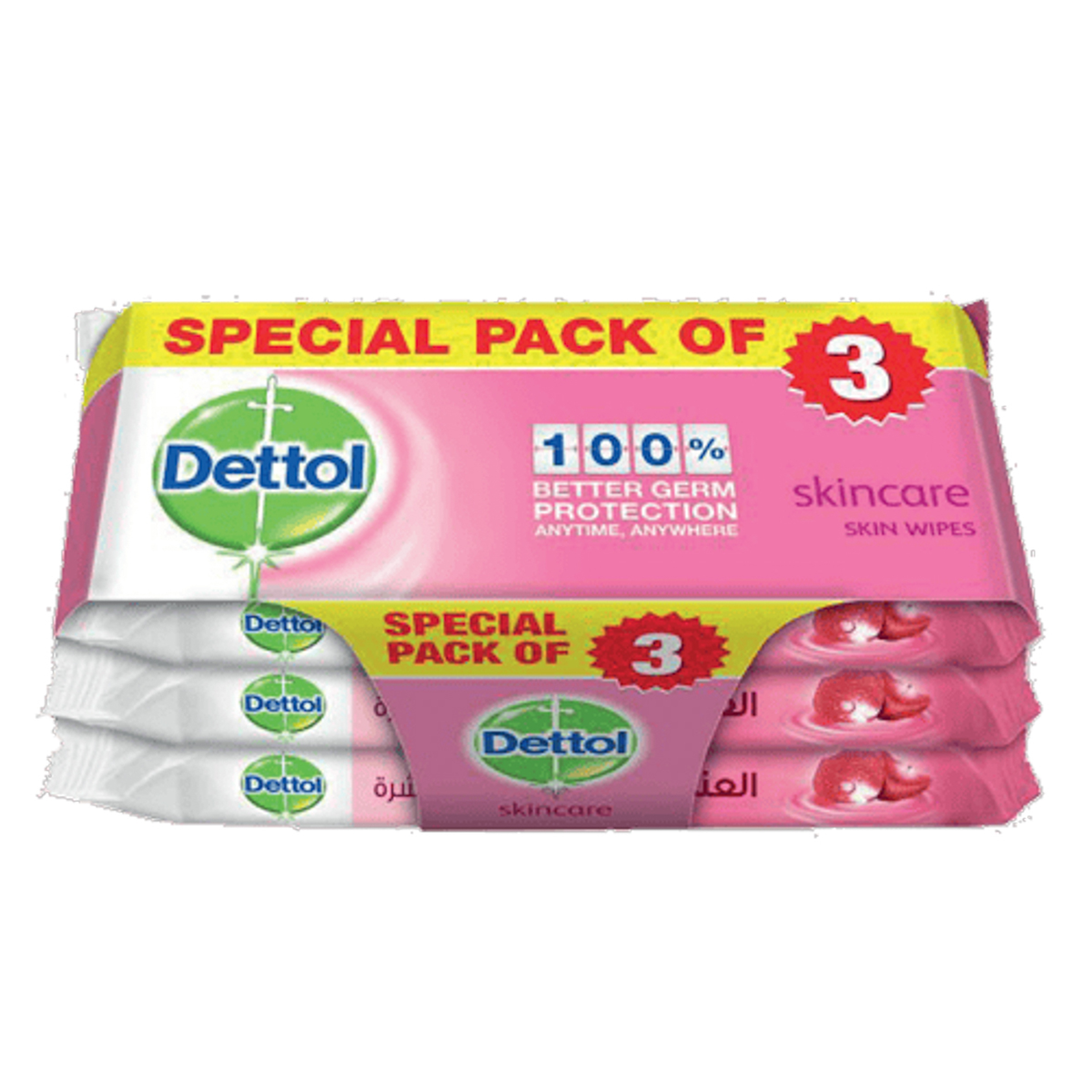 ديتول مناديل مبللة للعناية بالبشرة - 40منديل 2+1نجانا 1عبوه