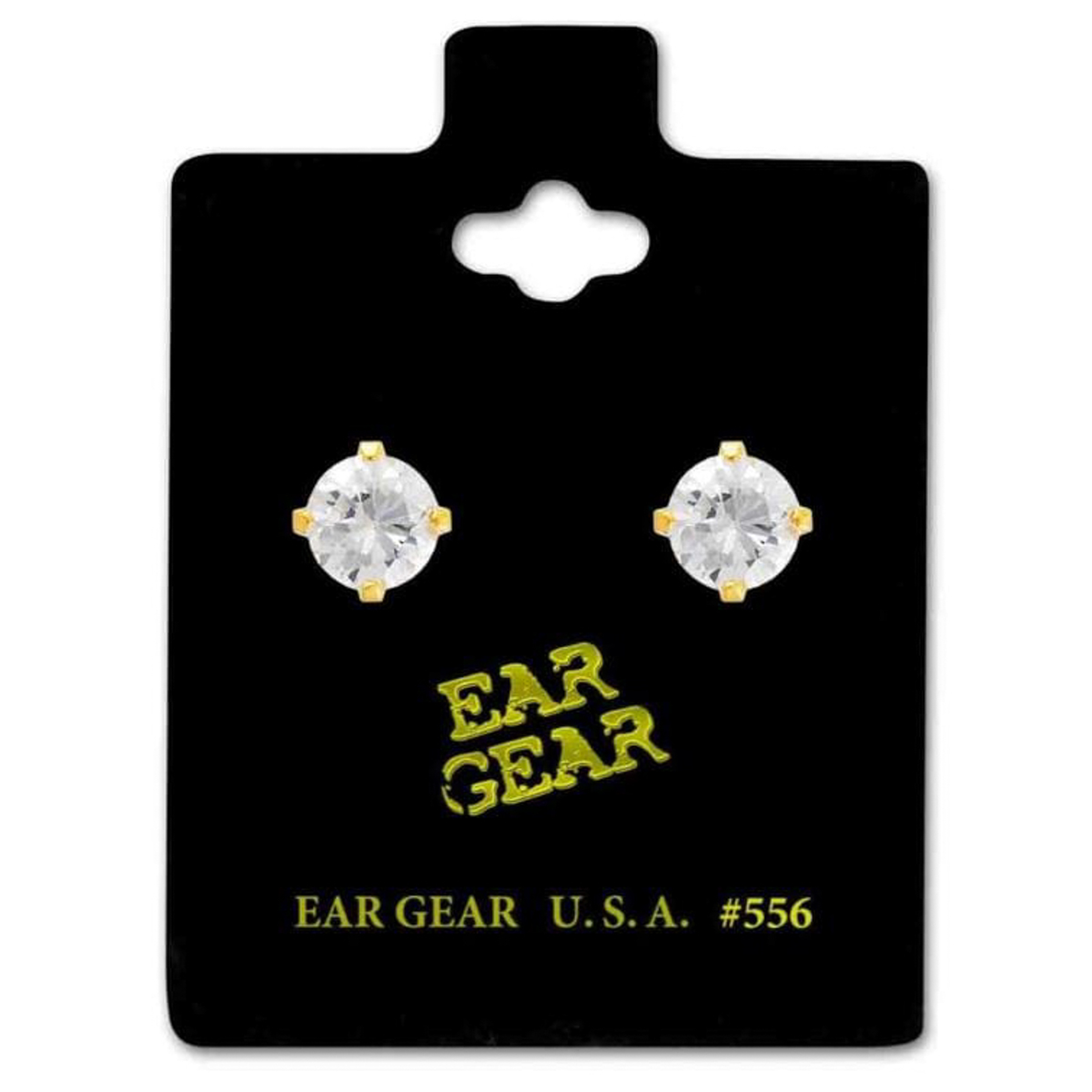 Ear Gear Gold Cubic Zirconia 6Mm Silver