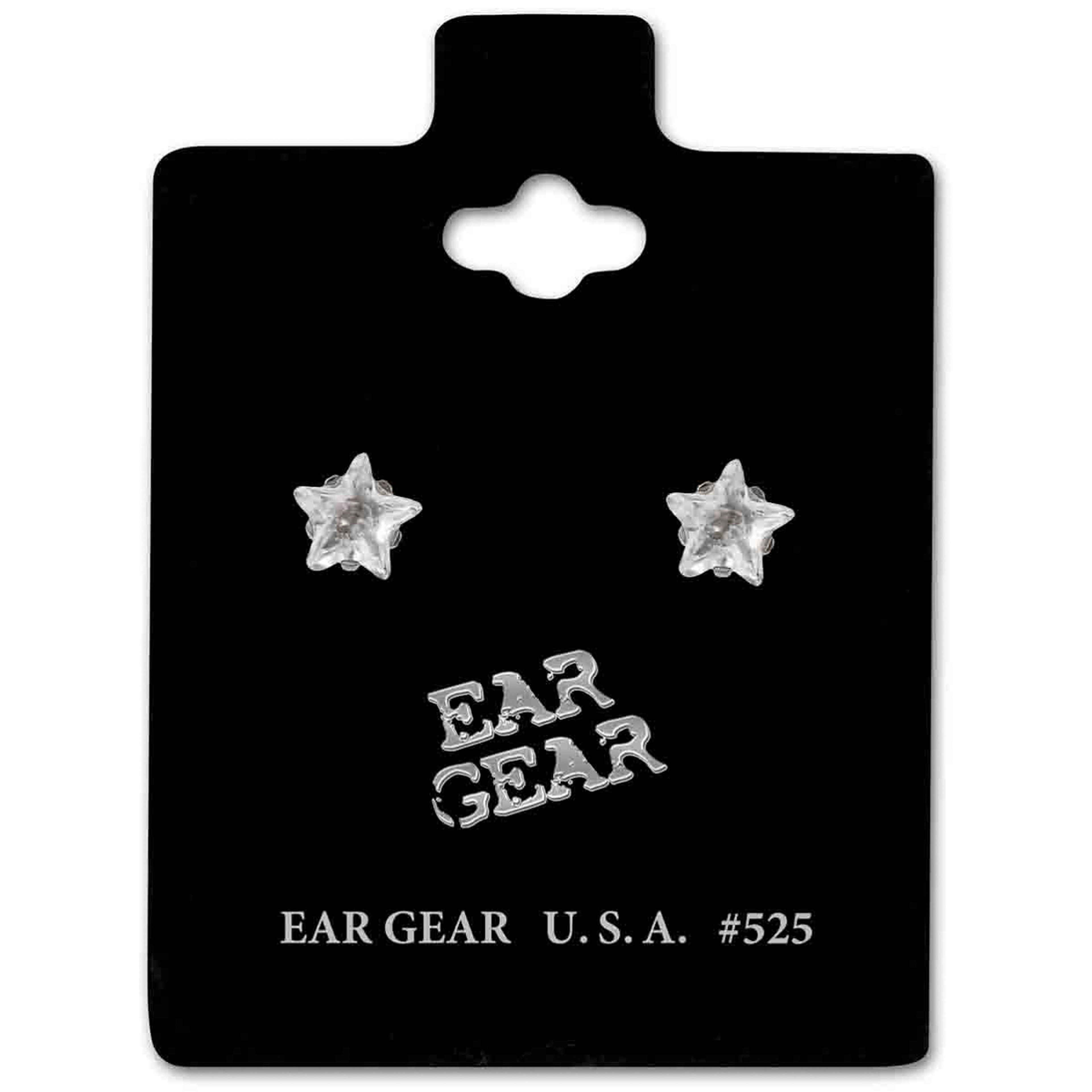 اير جير حلق فضى بحجر زركونيا نجمه 5ملم سلفر