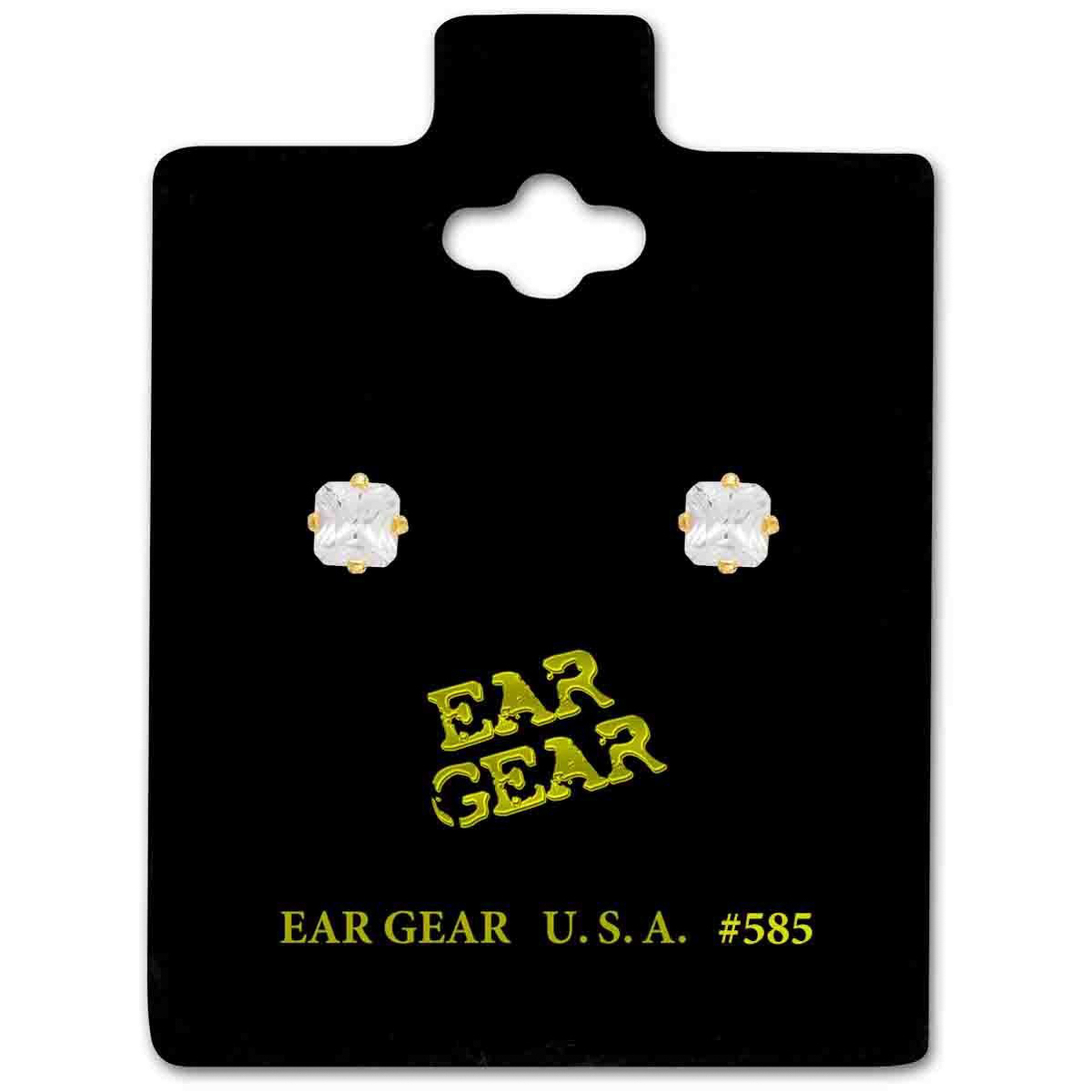 Ear Gear Gold Cubic Zirconia 3*3Mm Multicolor