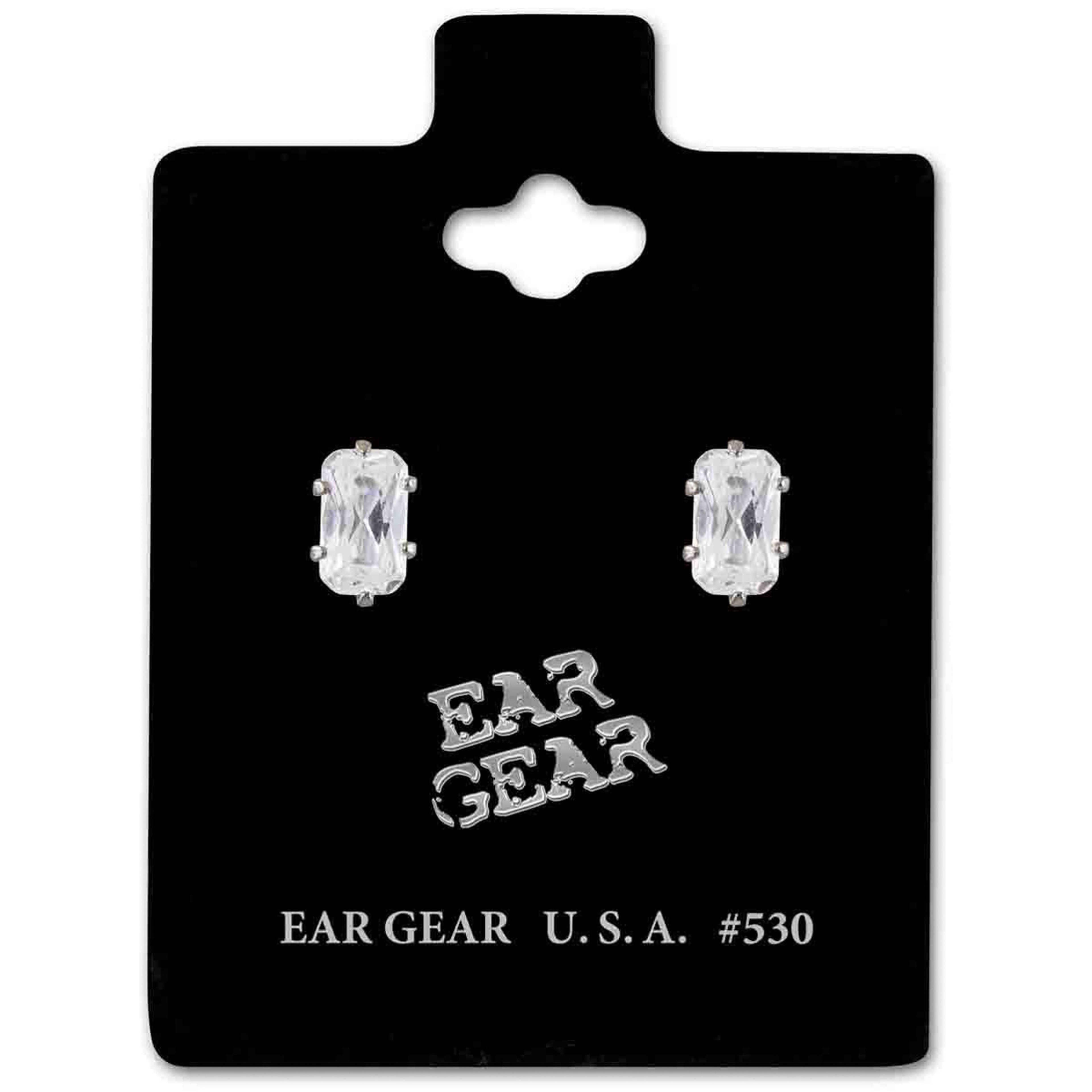 اير جير حلق فضى بحجر زركونيا مكعب 5.3ملم سلفر