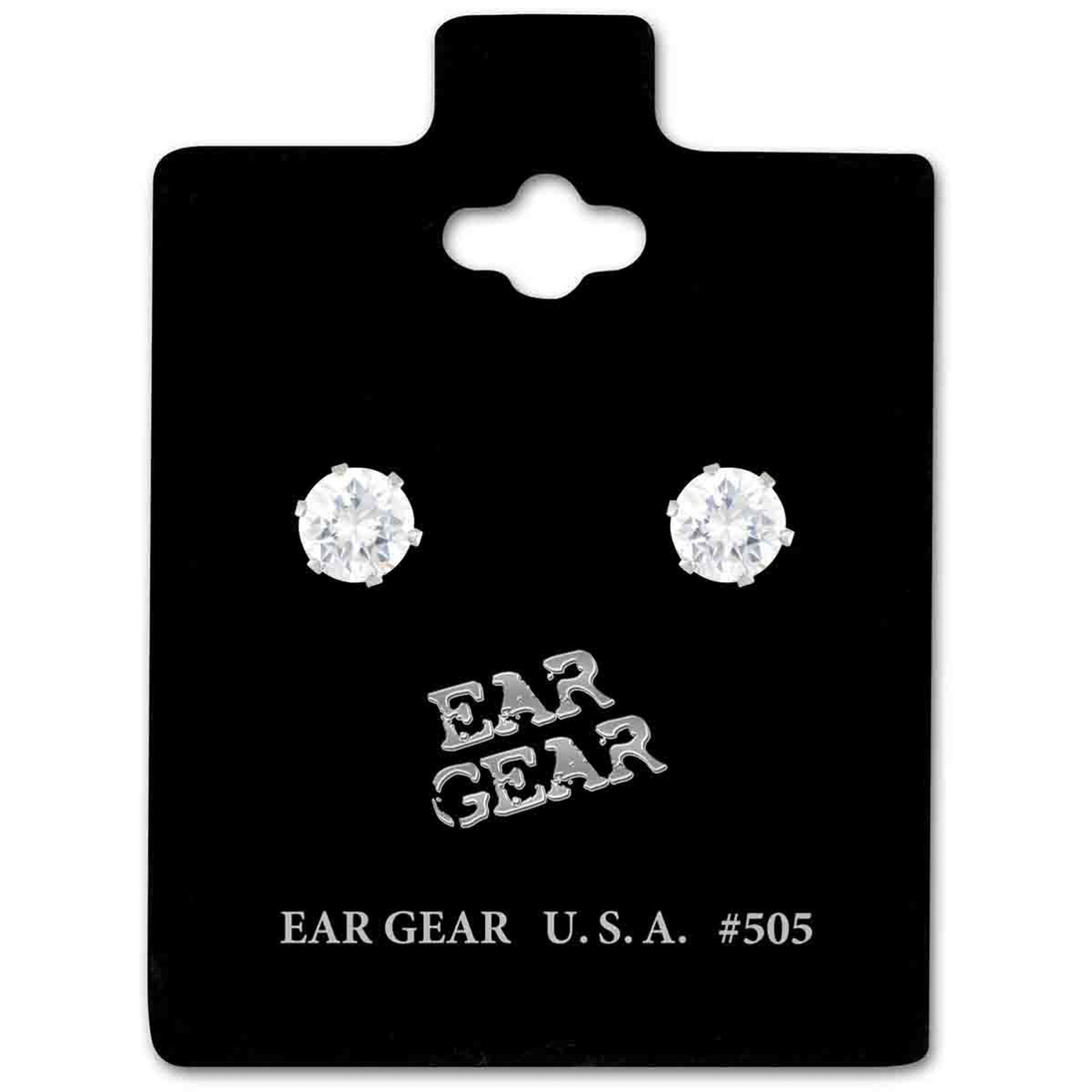 اير جير حلق فضى بحجر زركونيا مكعب 5 ملم سلفر