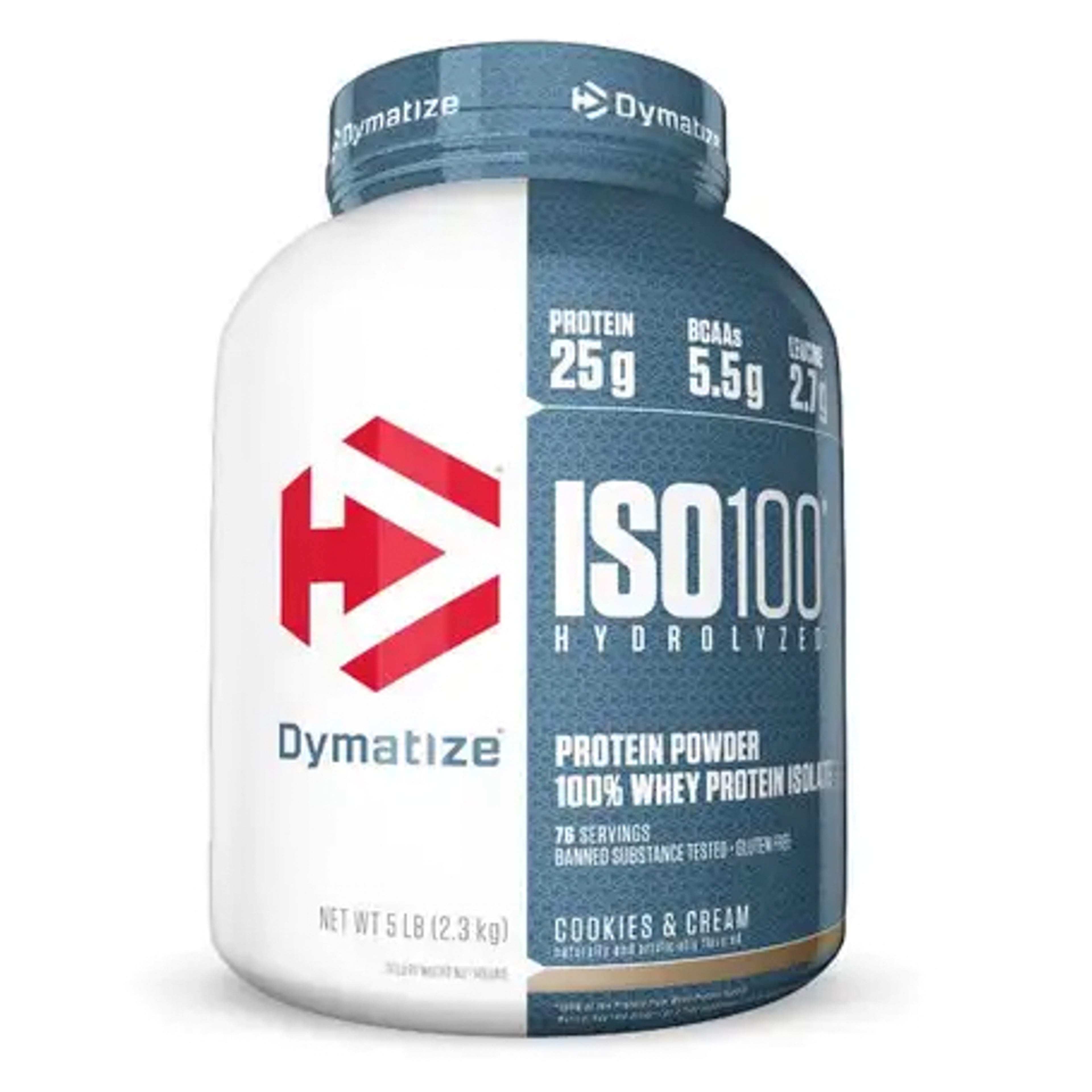 Dymatize Iso-100 Hydrolyzed Protein 76 Servings Cookies & Cream Powder 2.3 Kg