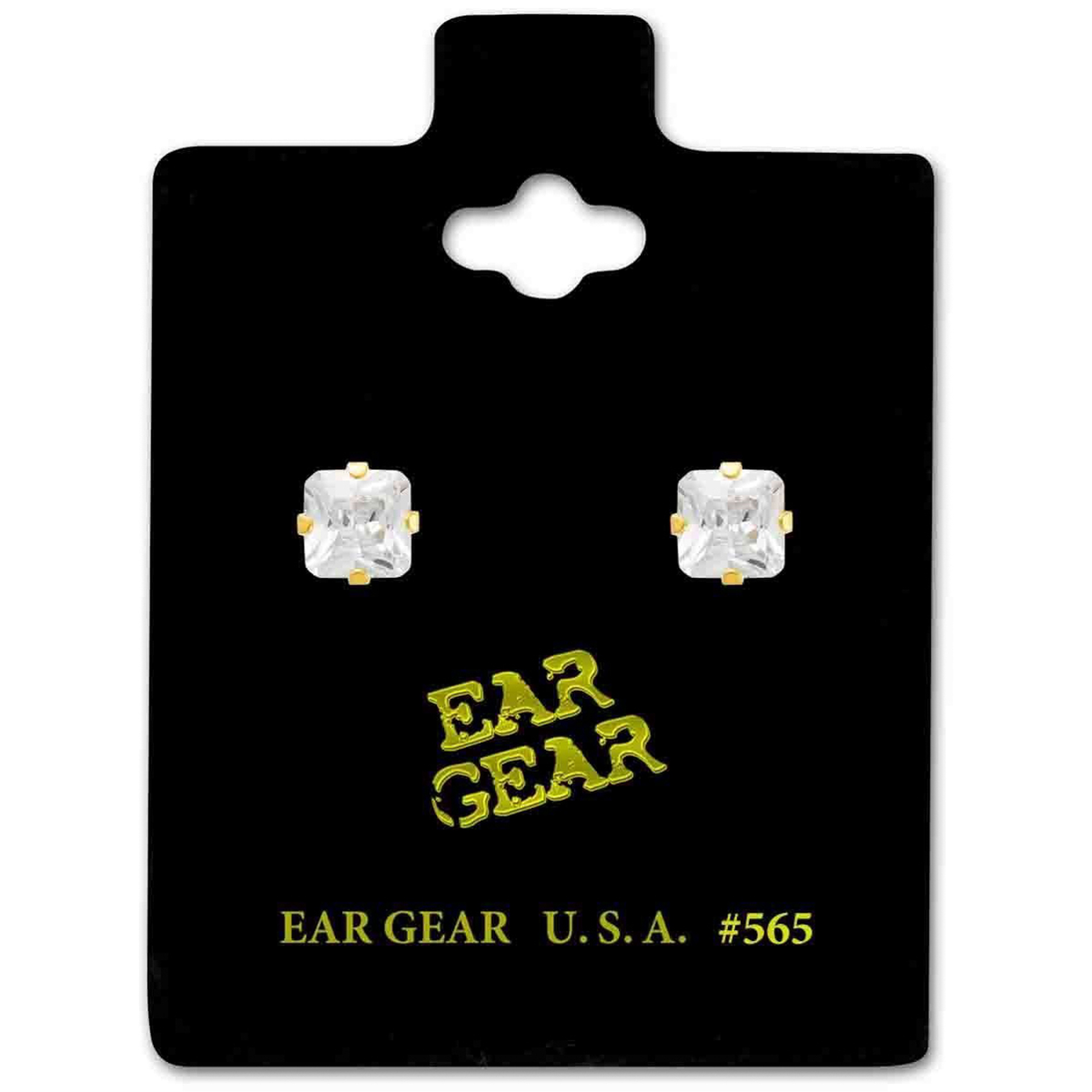 Ear Gear Gold Cubic Zirconia 5*5Mm Silver